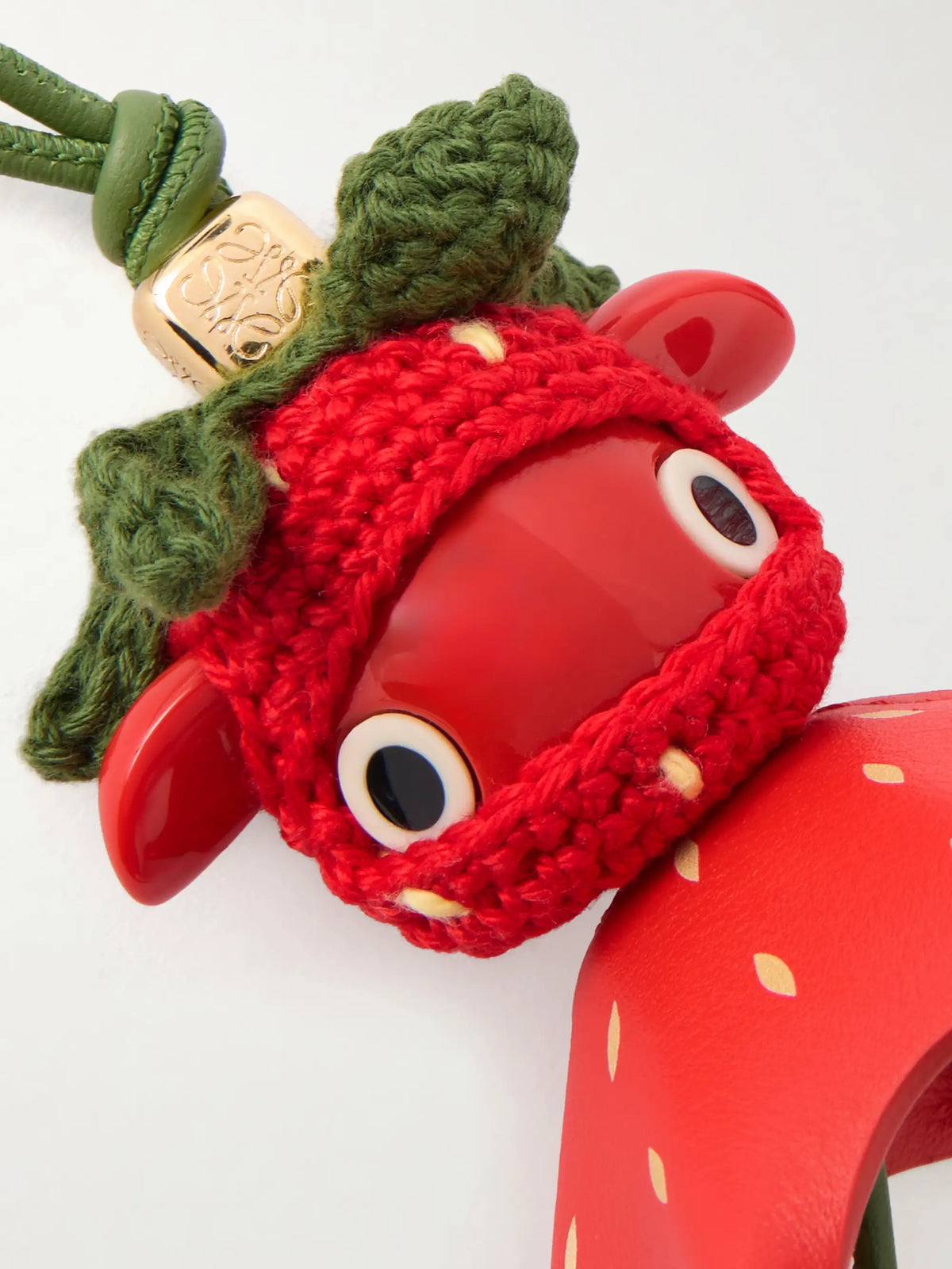 + Paula's Ibiza Strawberry Logo-embellished Leather Charm