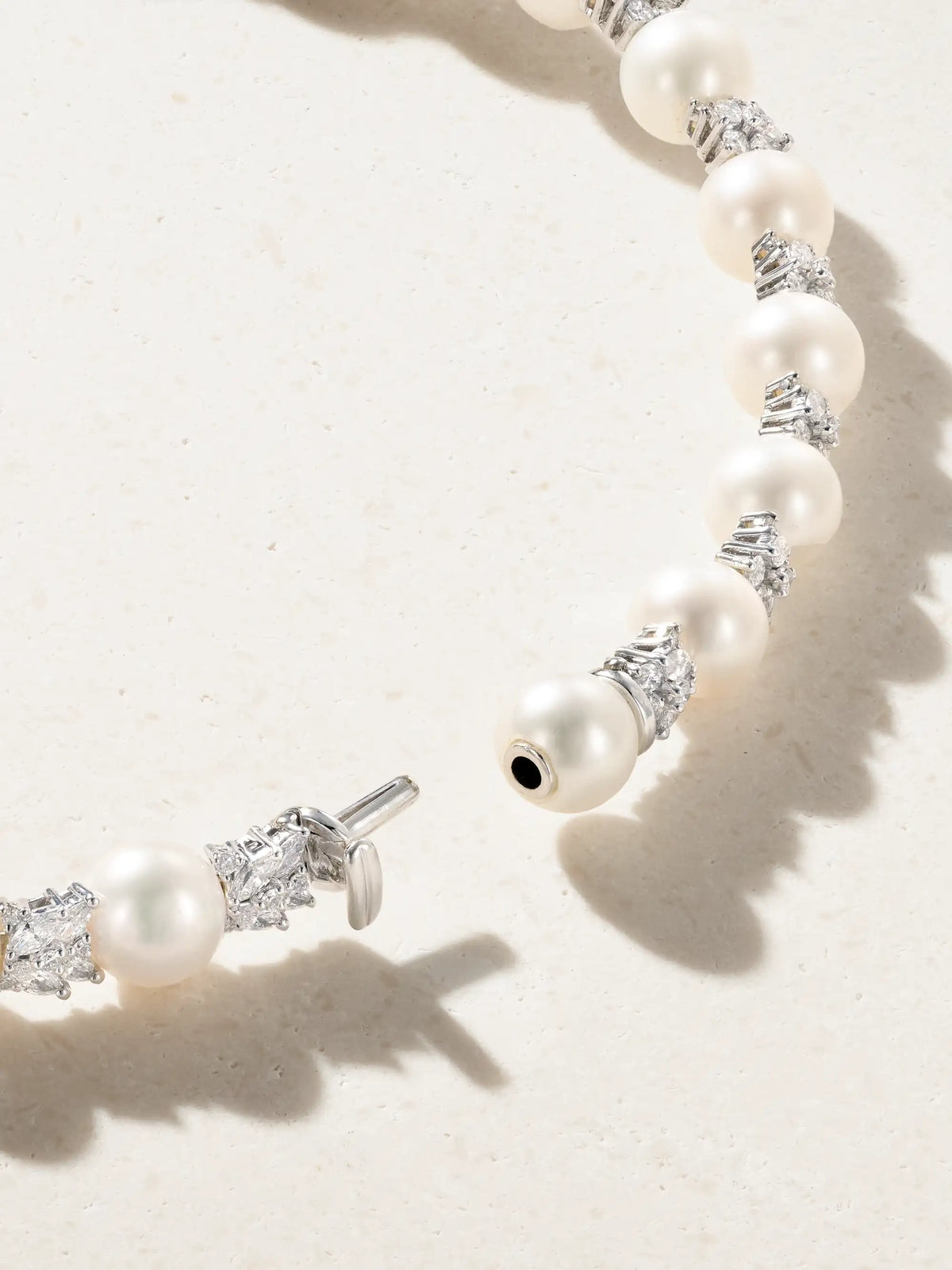18-karat White Gold, Pearl And Diamond Necklace