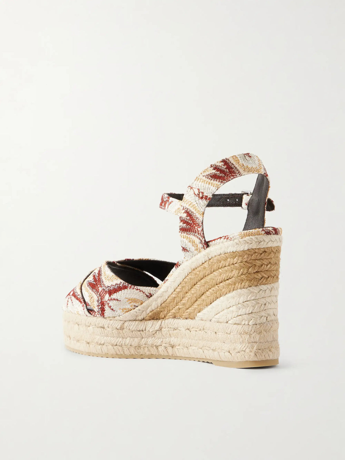 Carmen Striped Woven Wedge Sandals