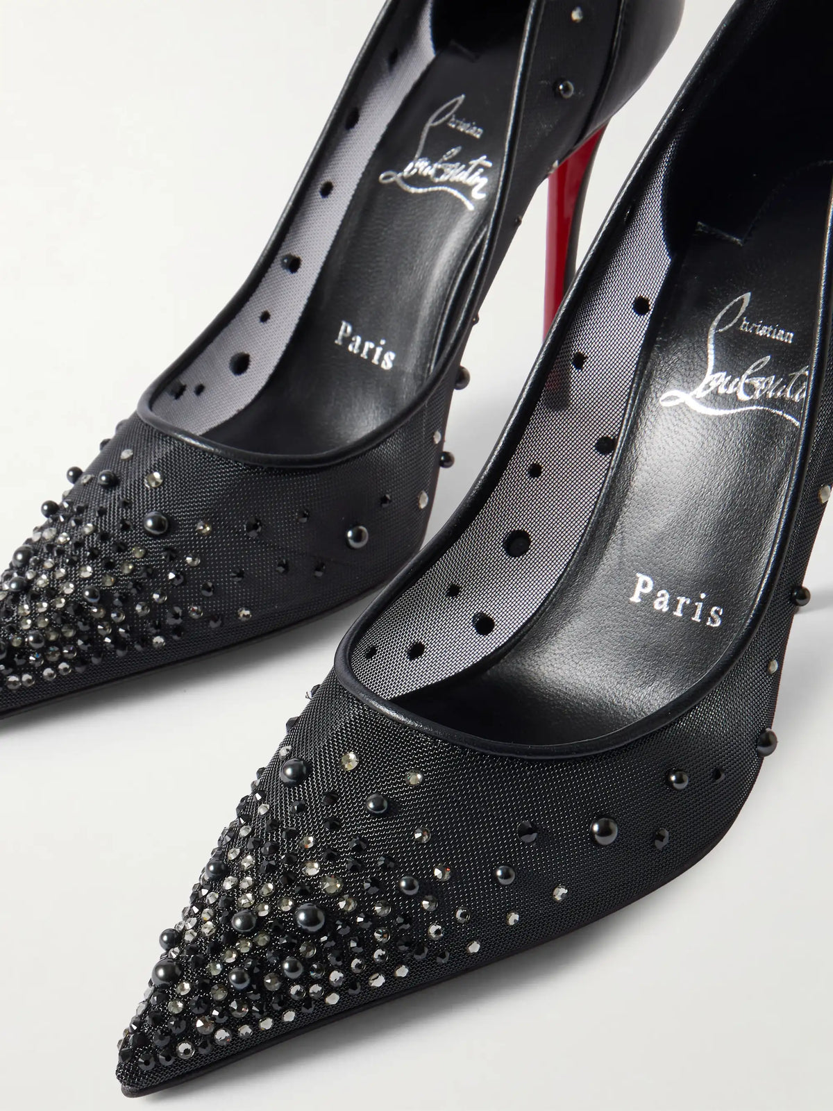 Miss Z Degrastrass Perla 100 Leather-trimmed Mesh Pumps