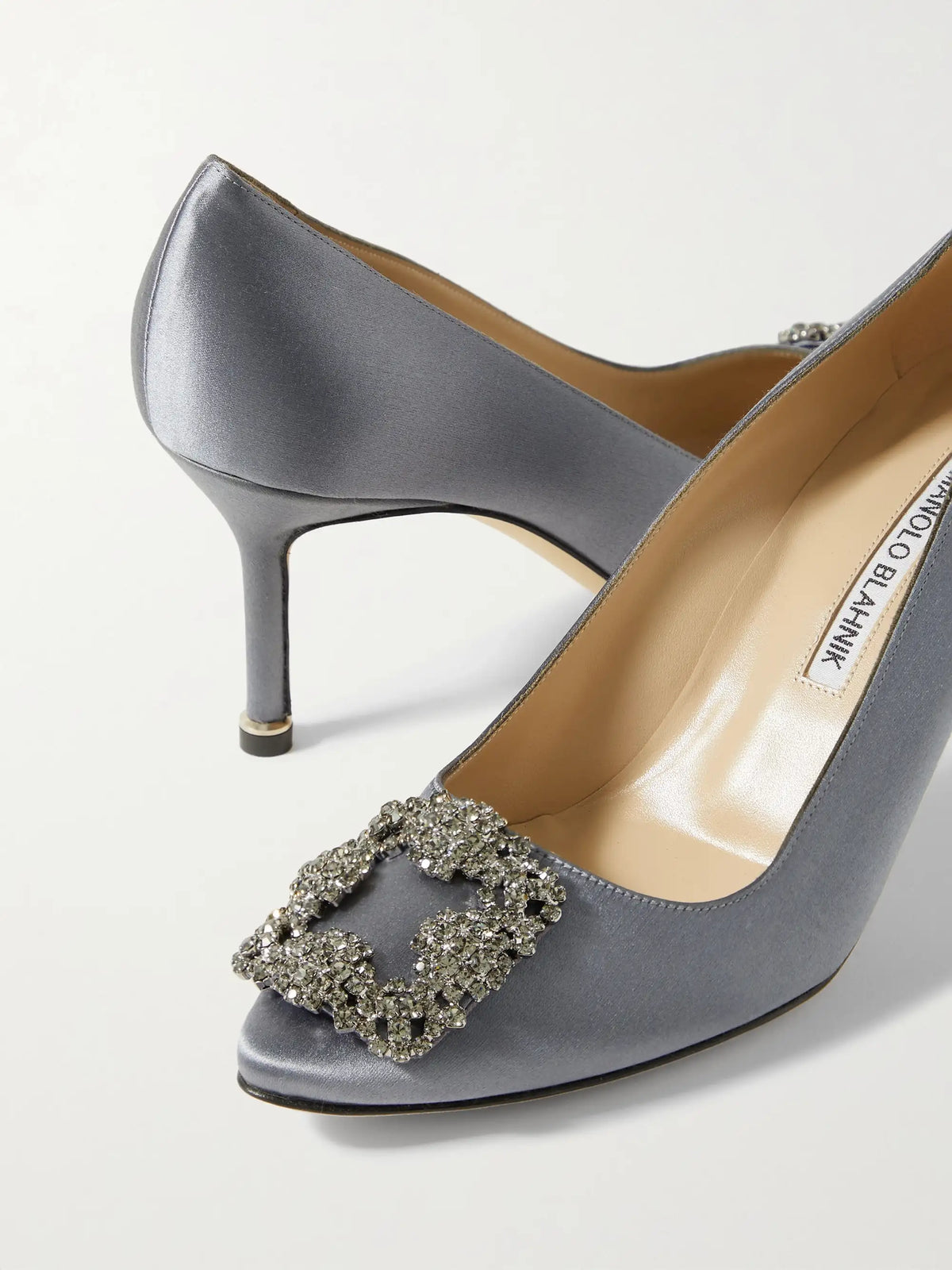 Hangisi 70 Crystal-embellished Satin Pumps