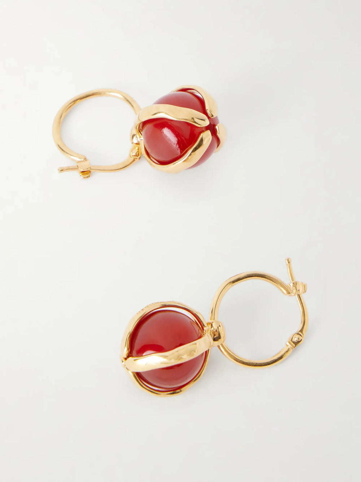 Beaded Gold-tone Agate Earrings