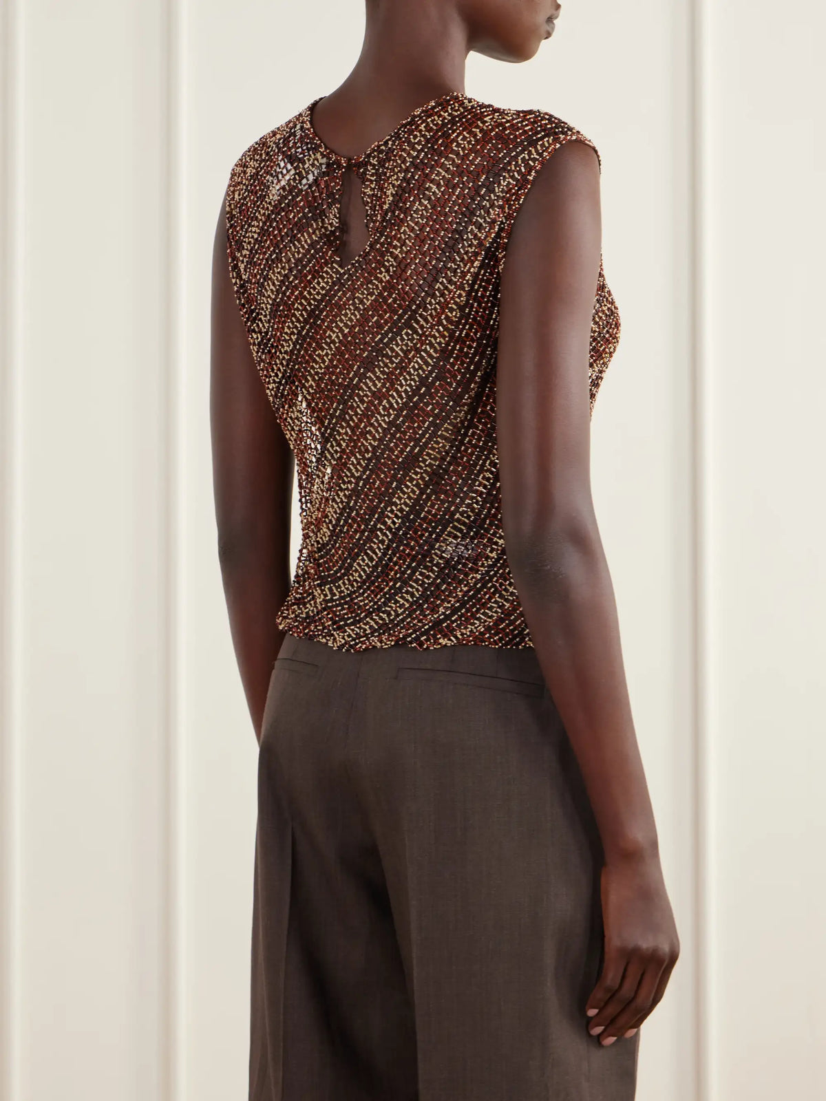 TWP Beaded Open-knit Tank