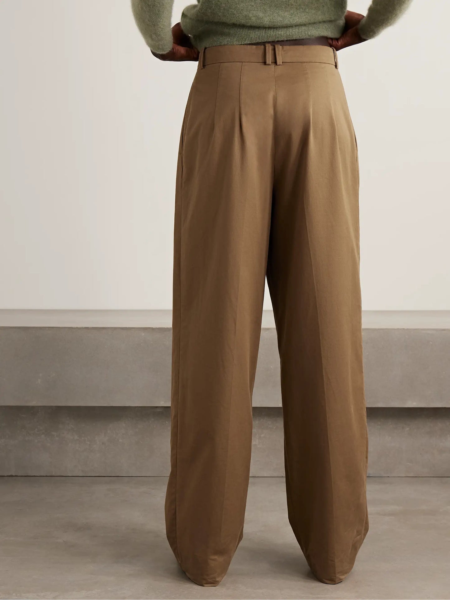 Igor Cotton And Cashmere-blend Gabardine Wide-leg Pants