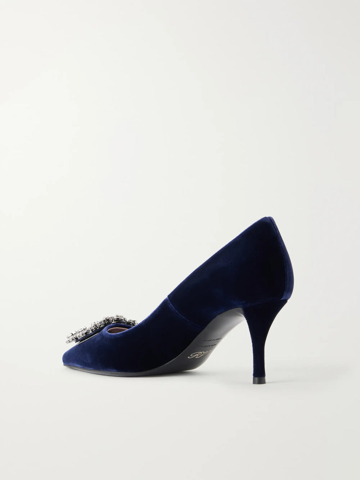Roger Vivier Flower Strass 65 Crystal-embellished Velvet Pump
