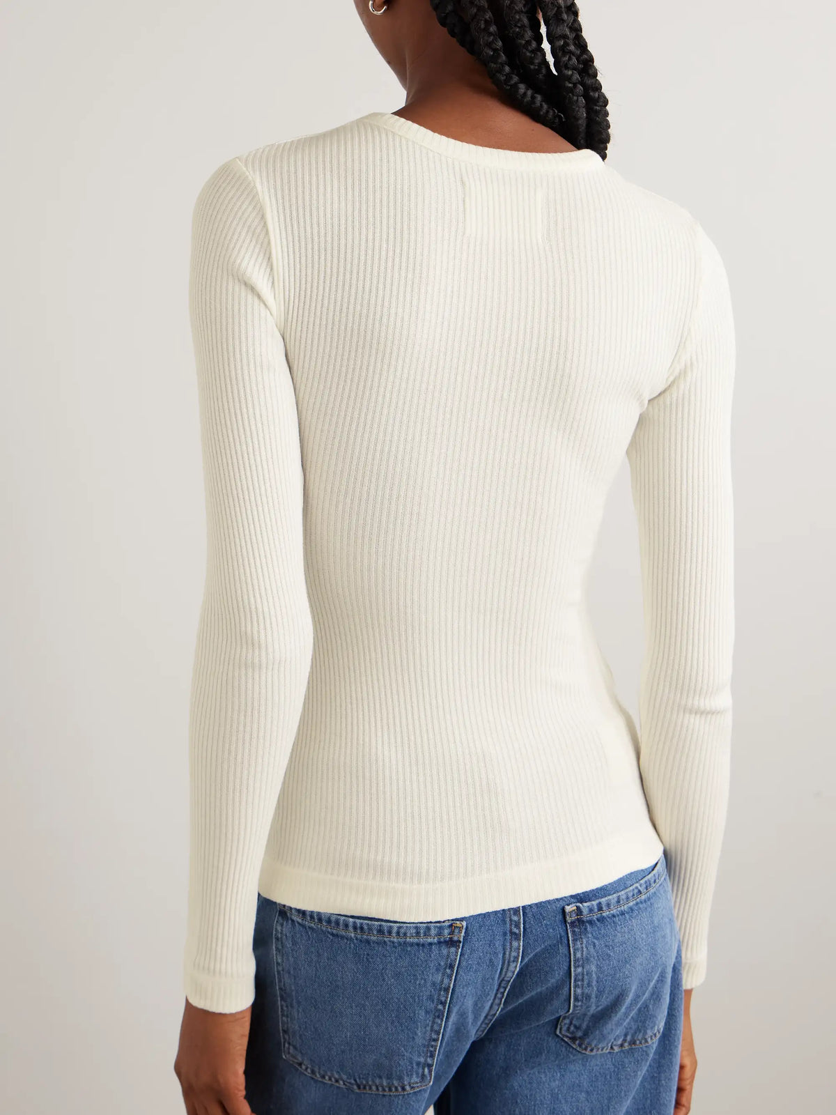 Bina Ribbed Stretch-lyocell And Organic Cotton-blend Top