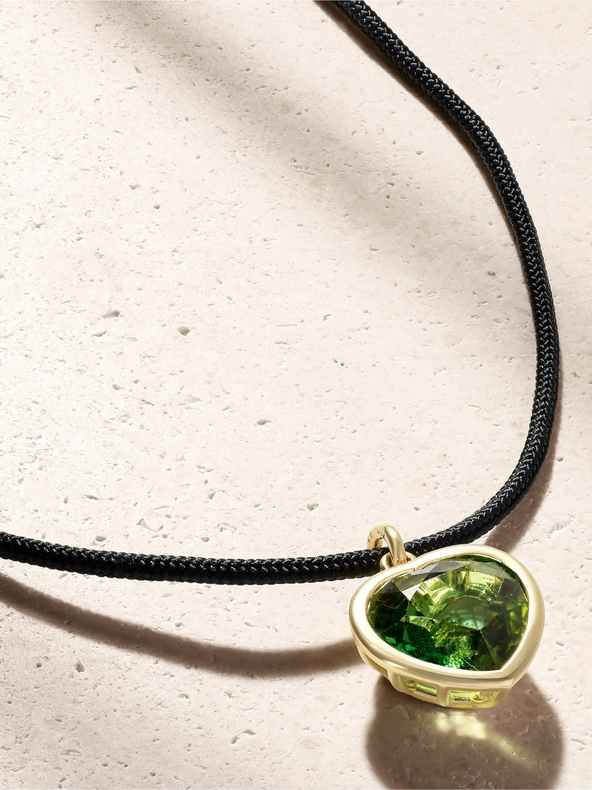 Ileana Makri Heart Of Gaia 18-karat Gold Tourmaline, Diamond And Cord Necklace