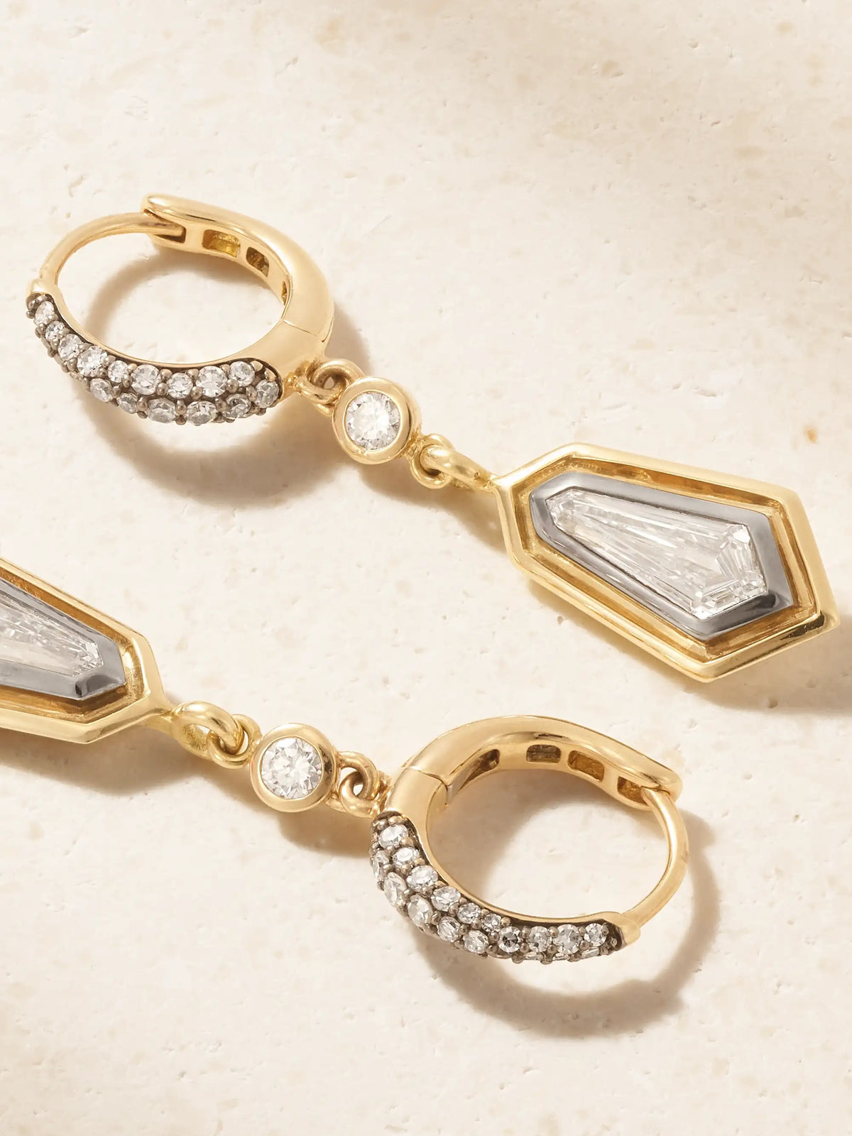 Lucy Delius Large Kite 18-karat Gold Diamond Earrings