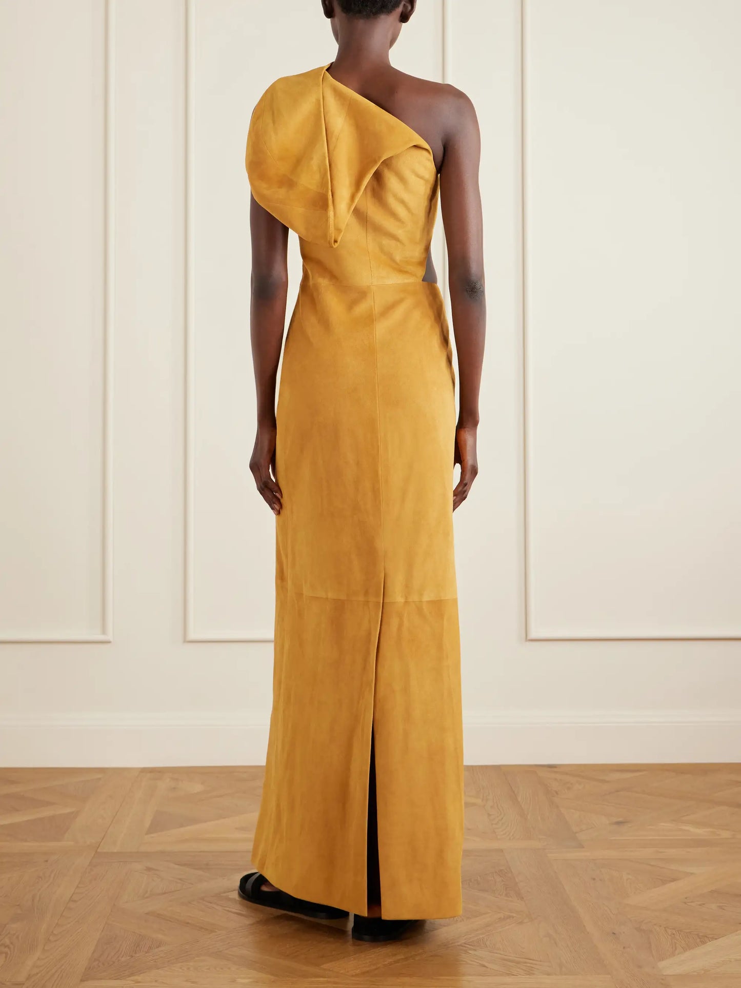 Kallen Hooded Suede Maxi Dress