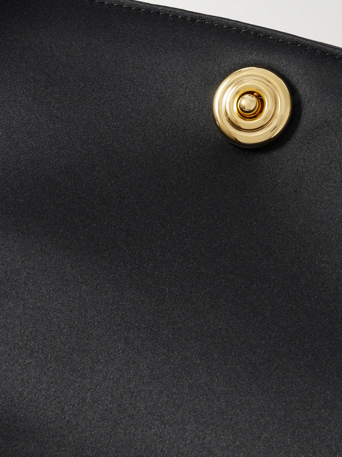 Leather-trimmed Satin Clutch