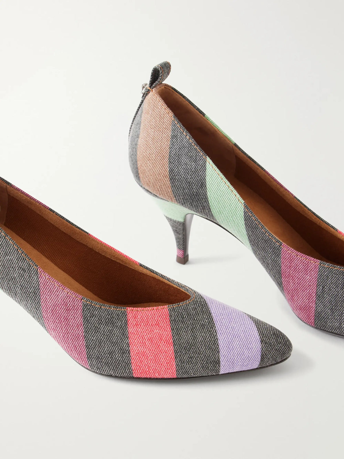Striped 65 Denim Pumps