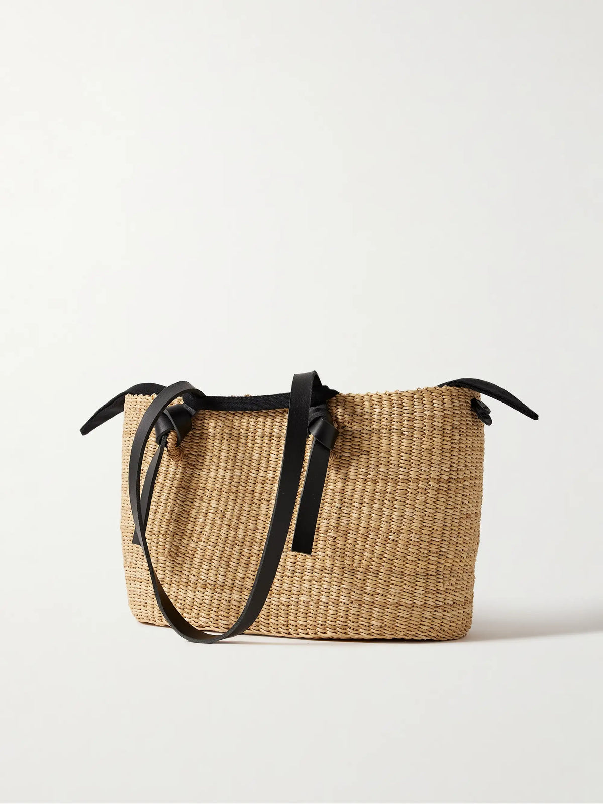Zorro Leather-trimmed Woven Straw Tote