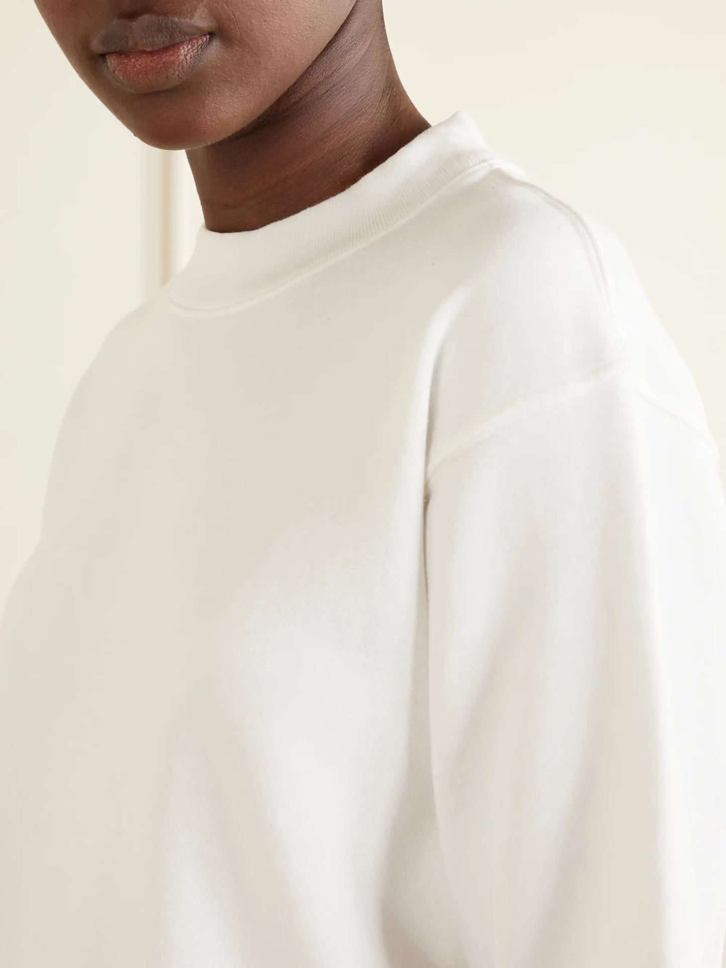 Mock-neck Cotton-jersey T-shirt