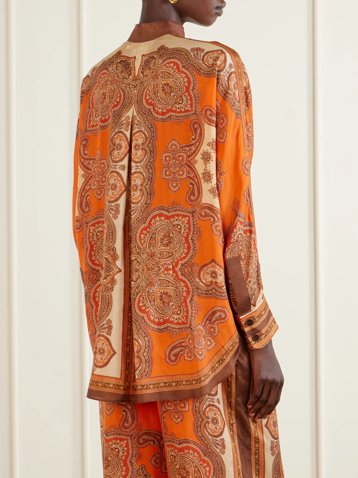 Zimmermann Mahon Dolman Printed Silk-satin Shirt