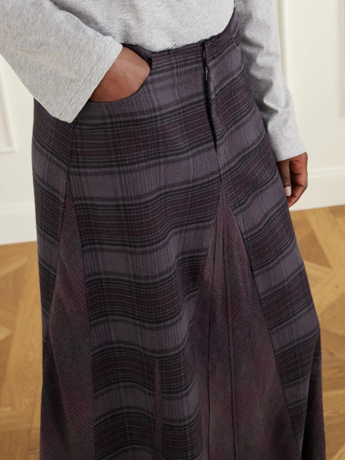 Our Legacy Rebel Checked Cotton-flannel Maxi Skirt