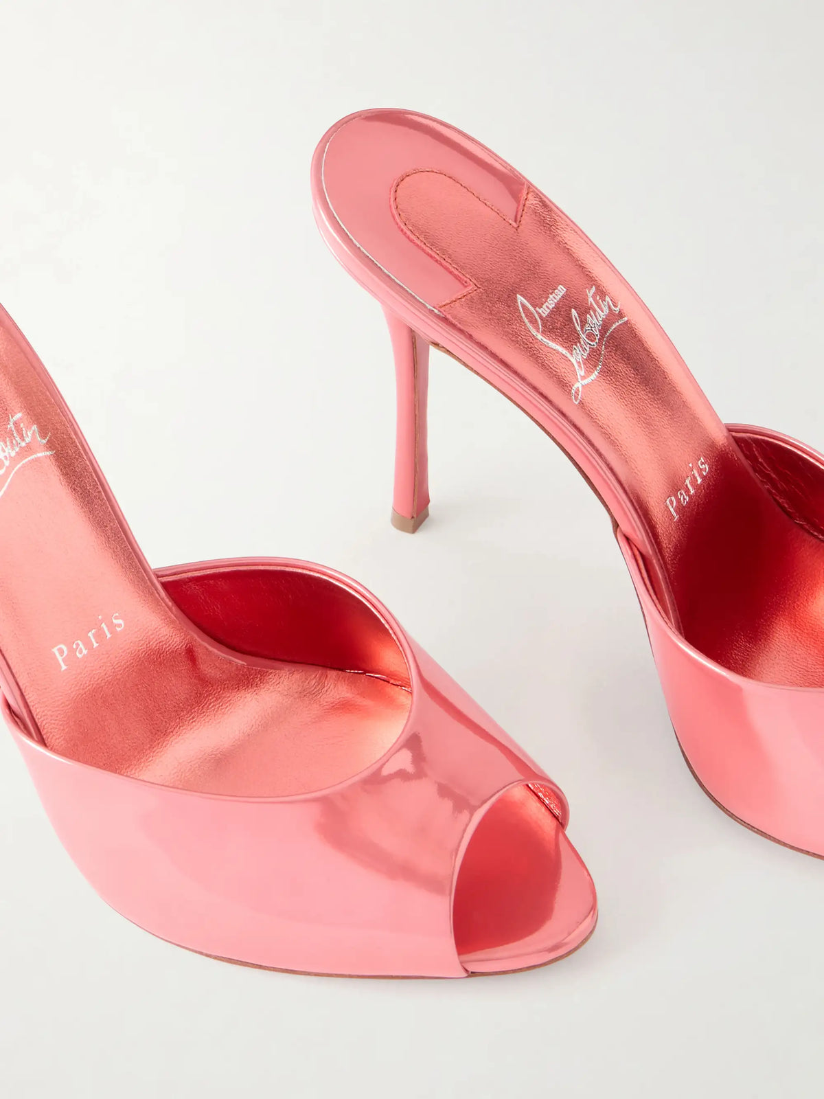 Me Dolly 100 Mirrored-leather Mules