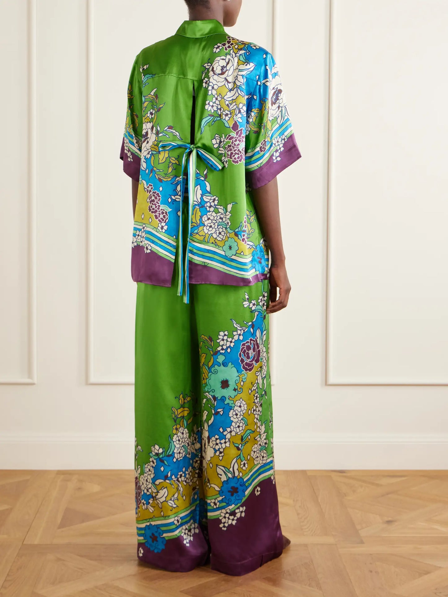 Nanci Printed Silk-satin Shirt