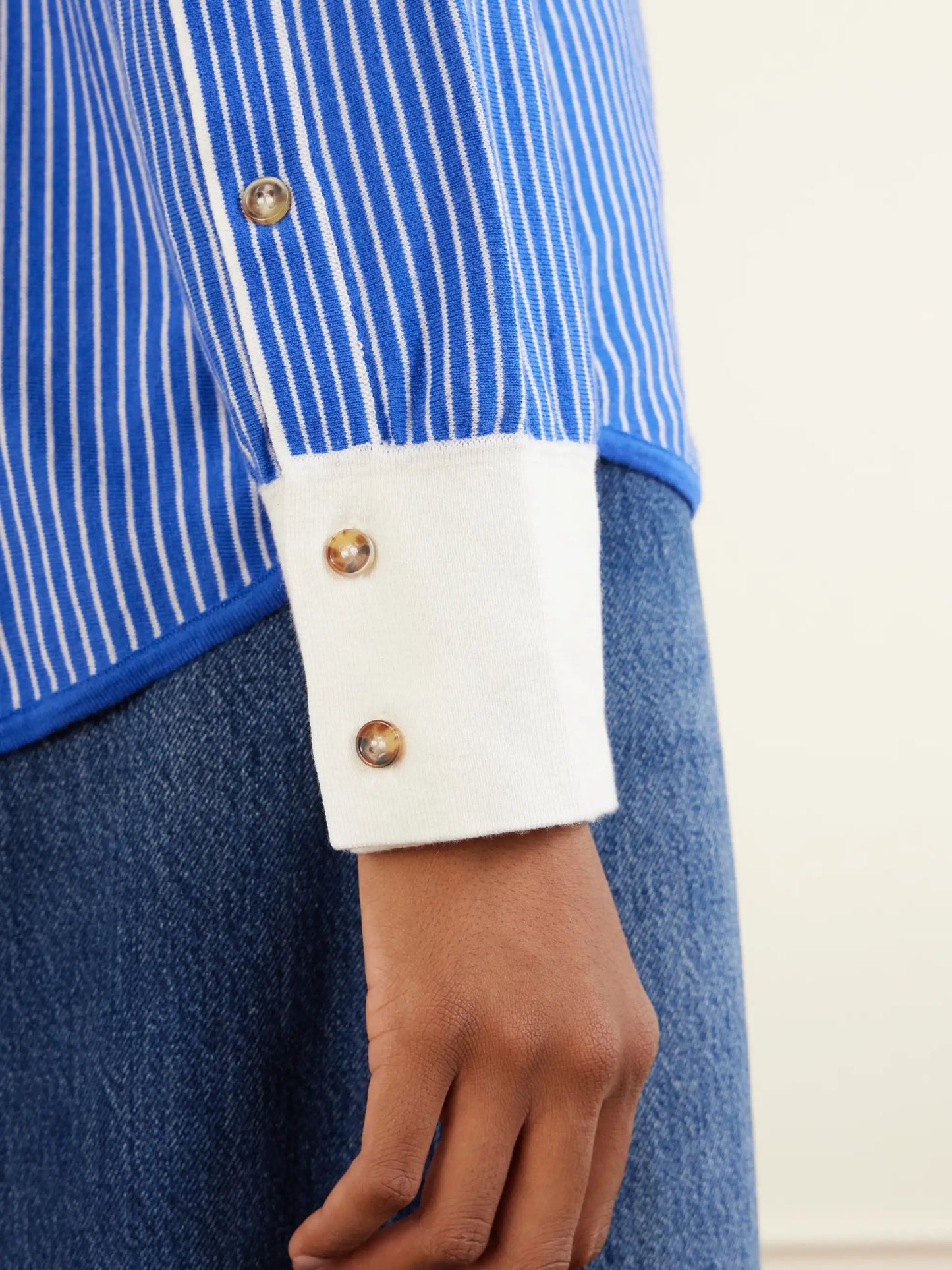 Striped Cotton-blend Knit Shirt