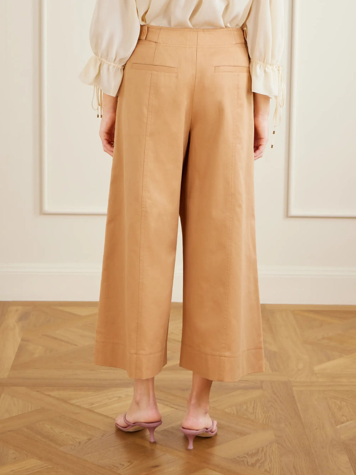 Ulla Johnson Sascha Cotton-twill Wide-leg Cropped Pants