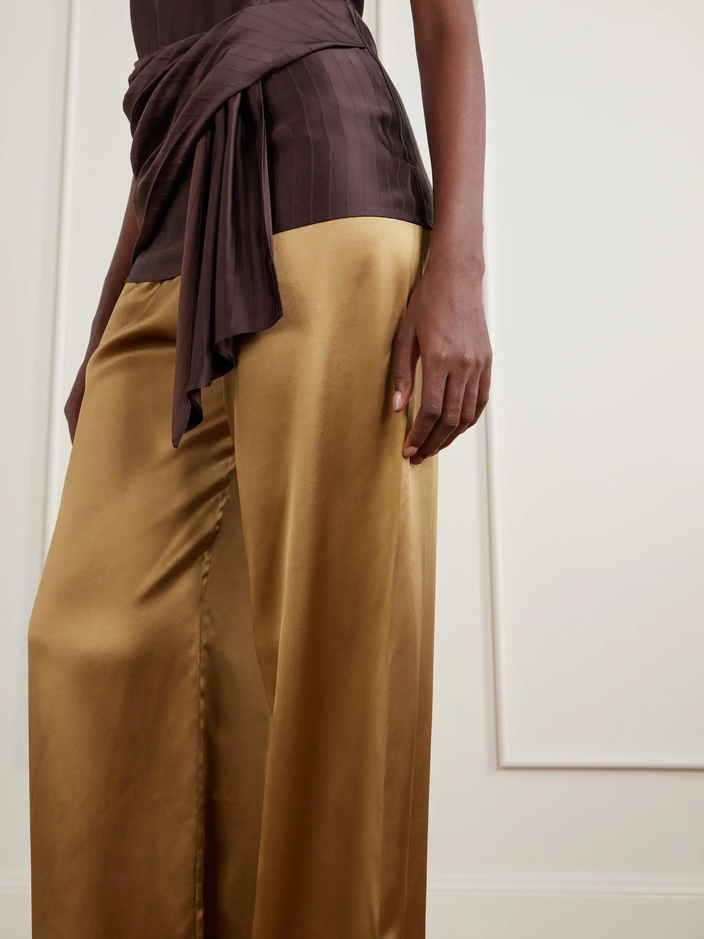 Playa Silk-satin Straight-leg Pants