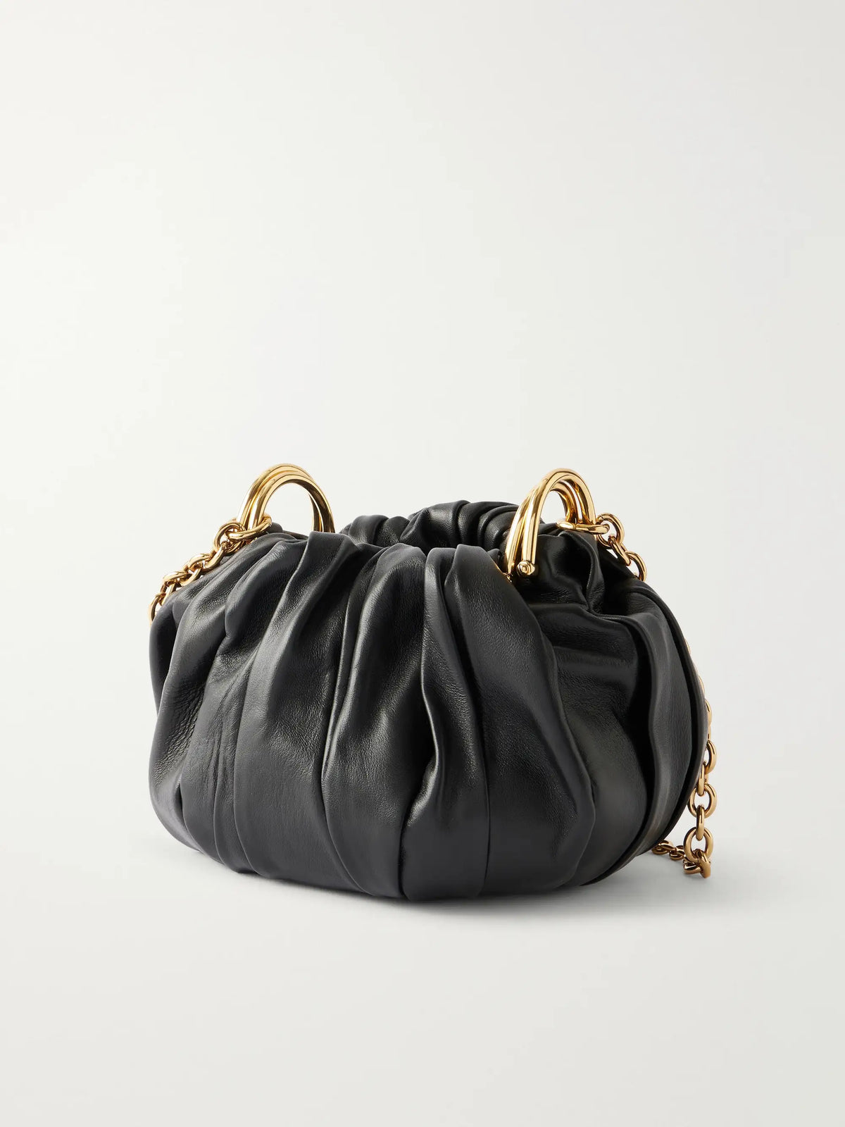 Pleated Leather Shoulder Bag