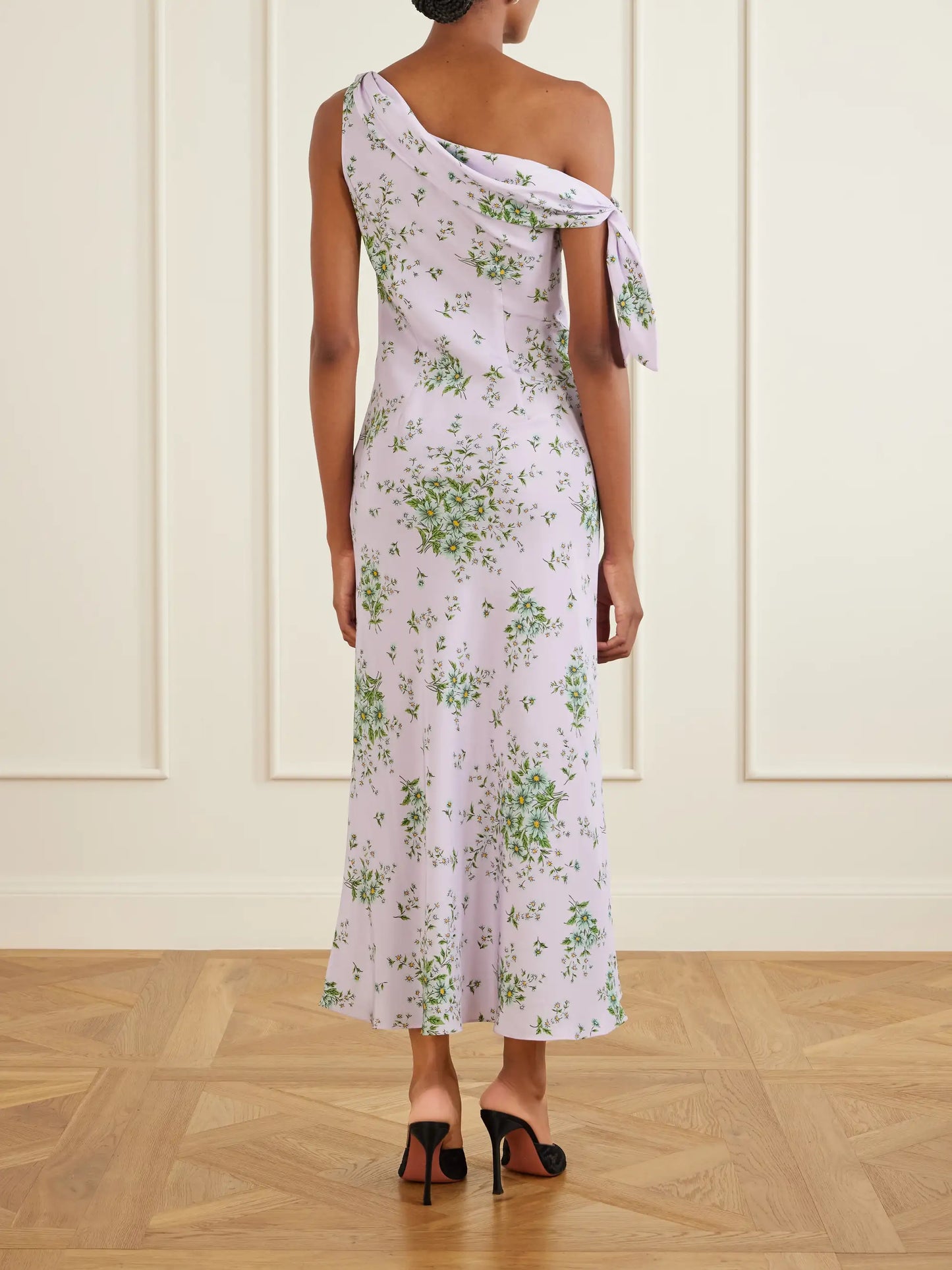 Floral-print Silk-crepe Midi Dress