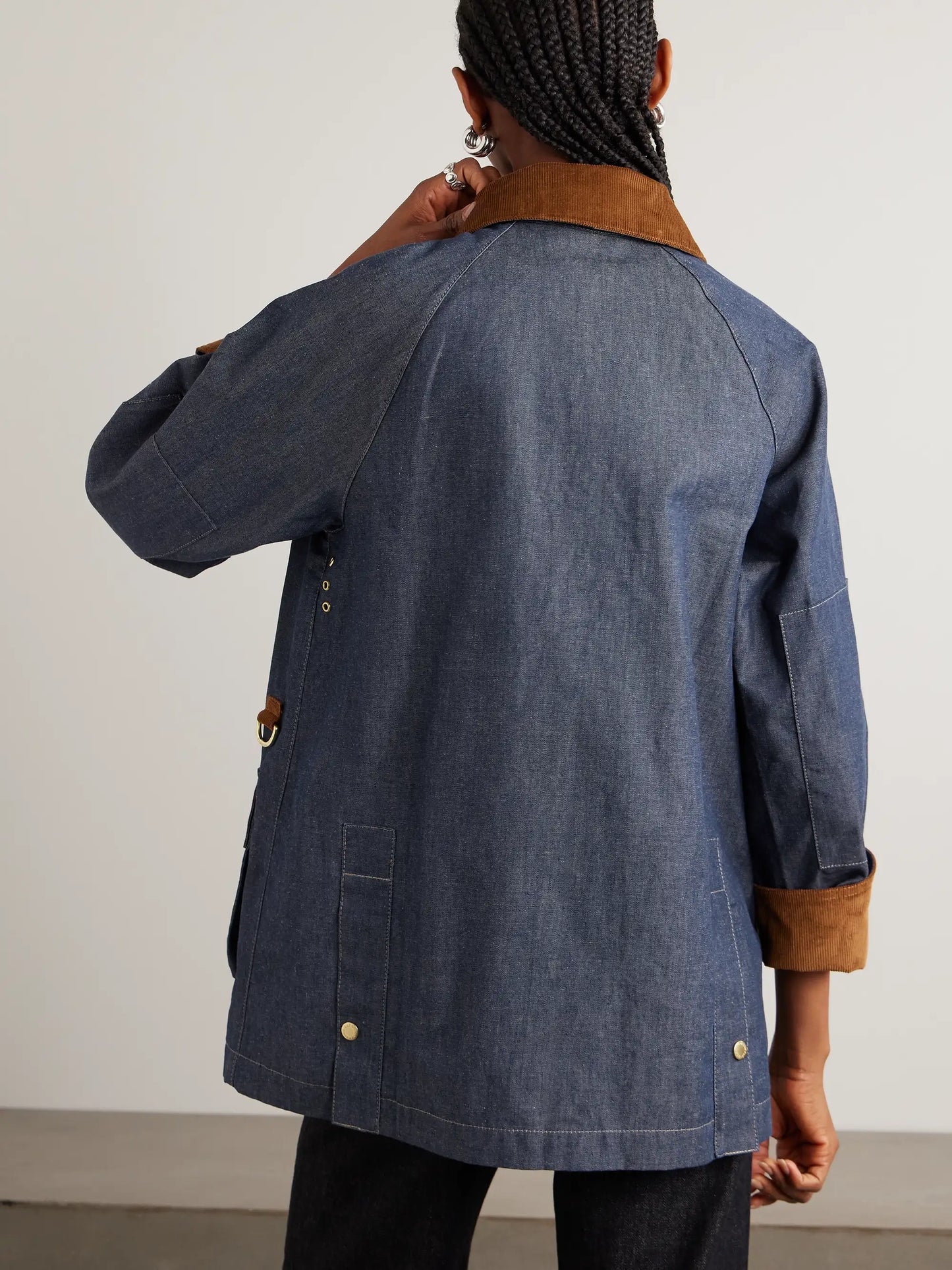 Asker Cotton Corduroy-trimmed Denim Jacket