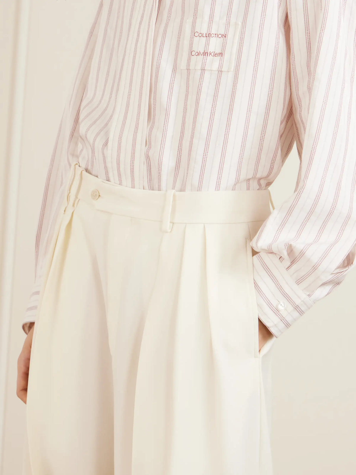 Alexandra Pleated Grain De Poudre Wool Wide-leg Pants