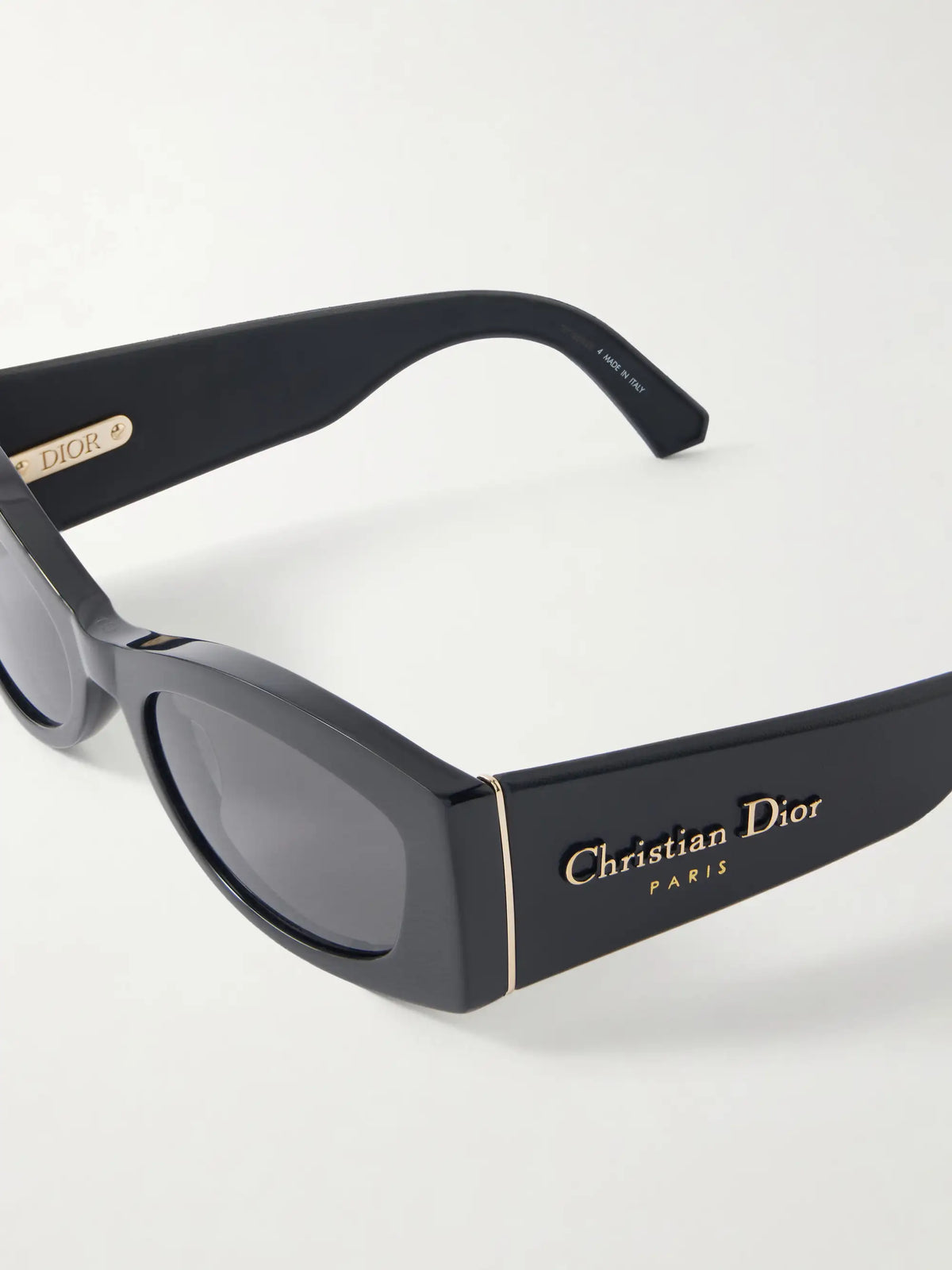 Diorombre S1i Rectangular-frame Leather-trimmed Acetate Sunglasses