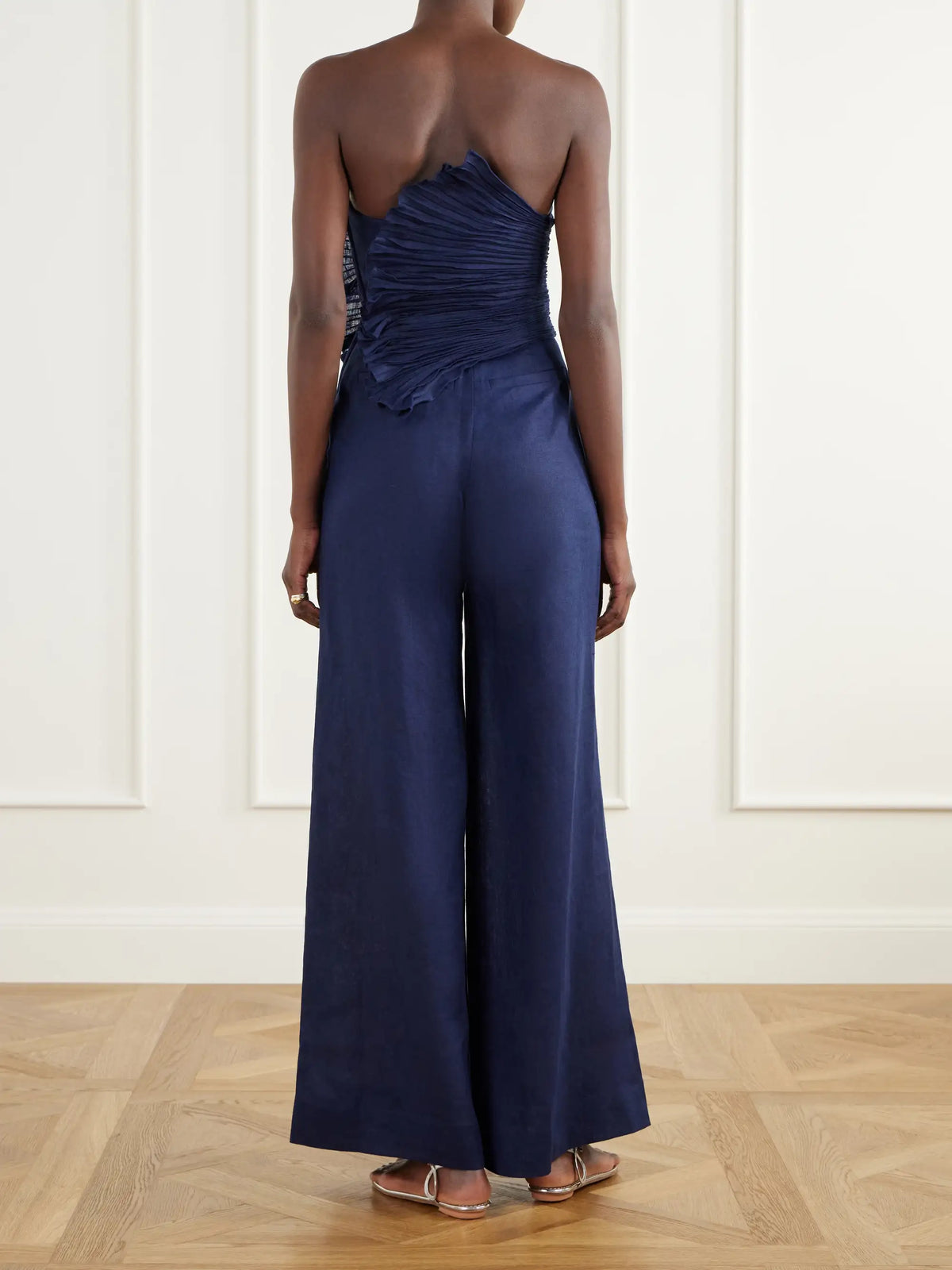 Andres Otalora Ainma Pleated Linen-woven Jumpsuit