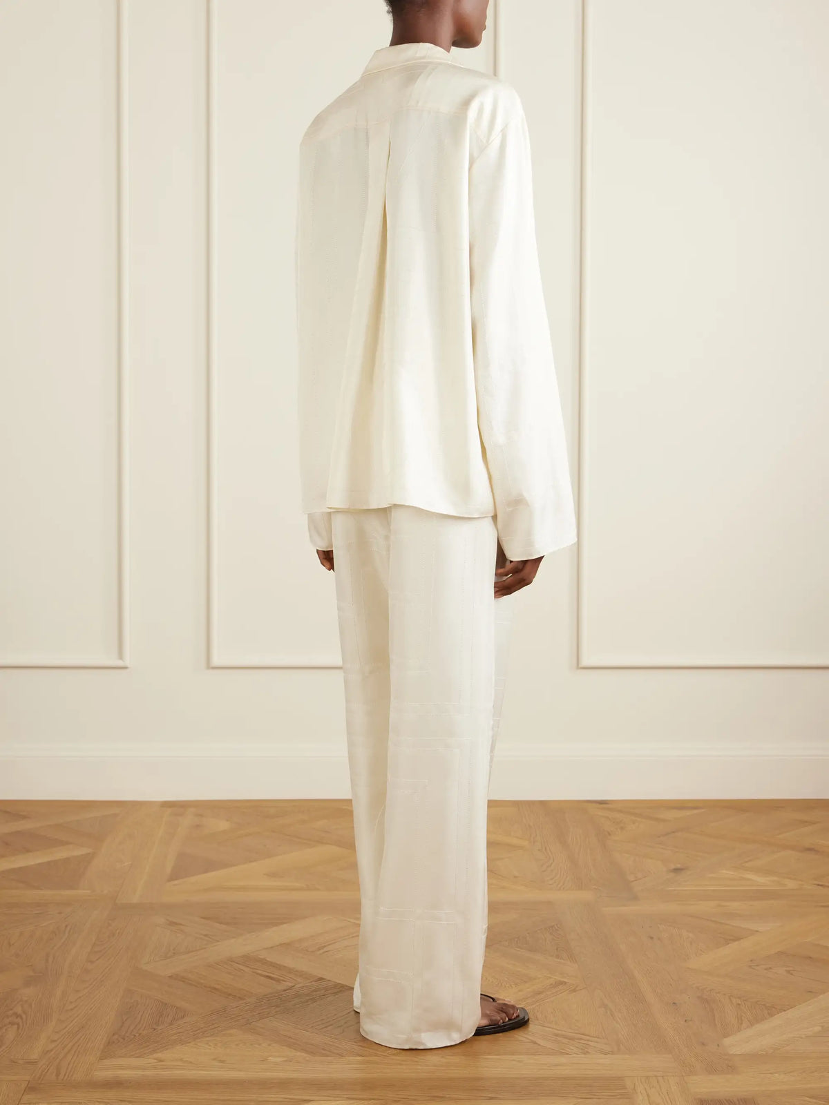 Embroidered Silk-satin Shirt