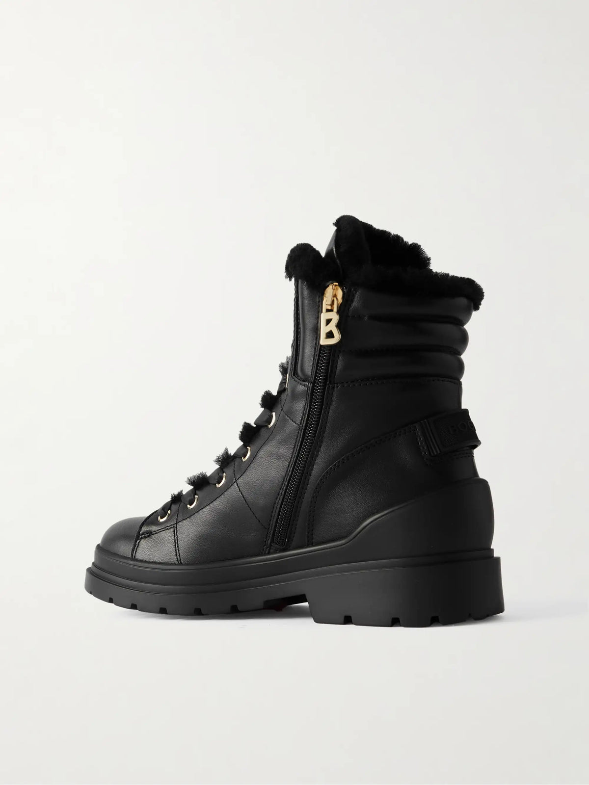 St. Moritz Embellished Shearling-lined Leather Ankle Boots