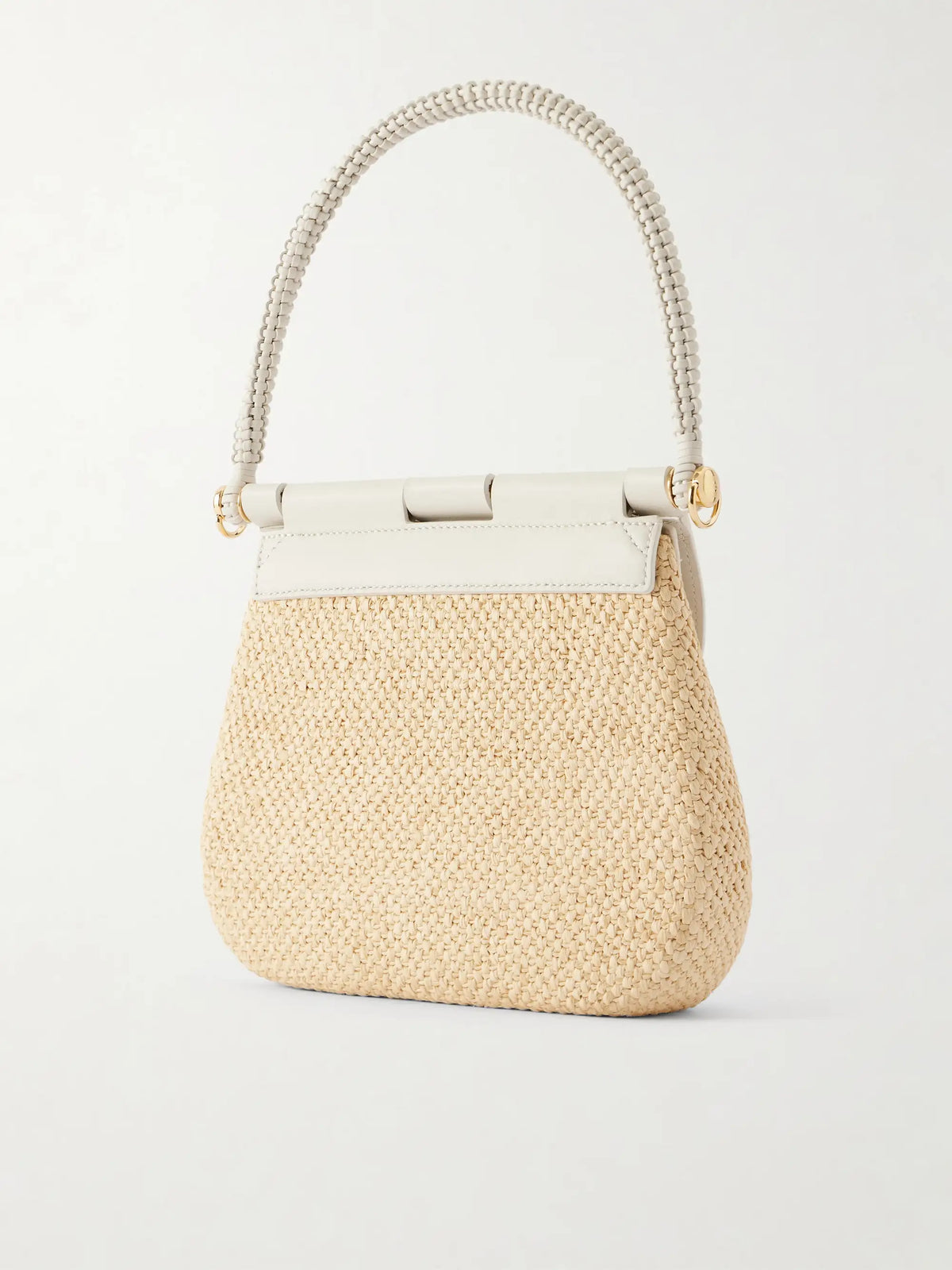 + Paula Ibiza Pescador Leather-trimmed Raffia Shoulder Bag