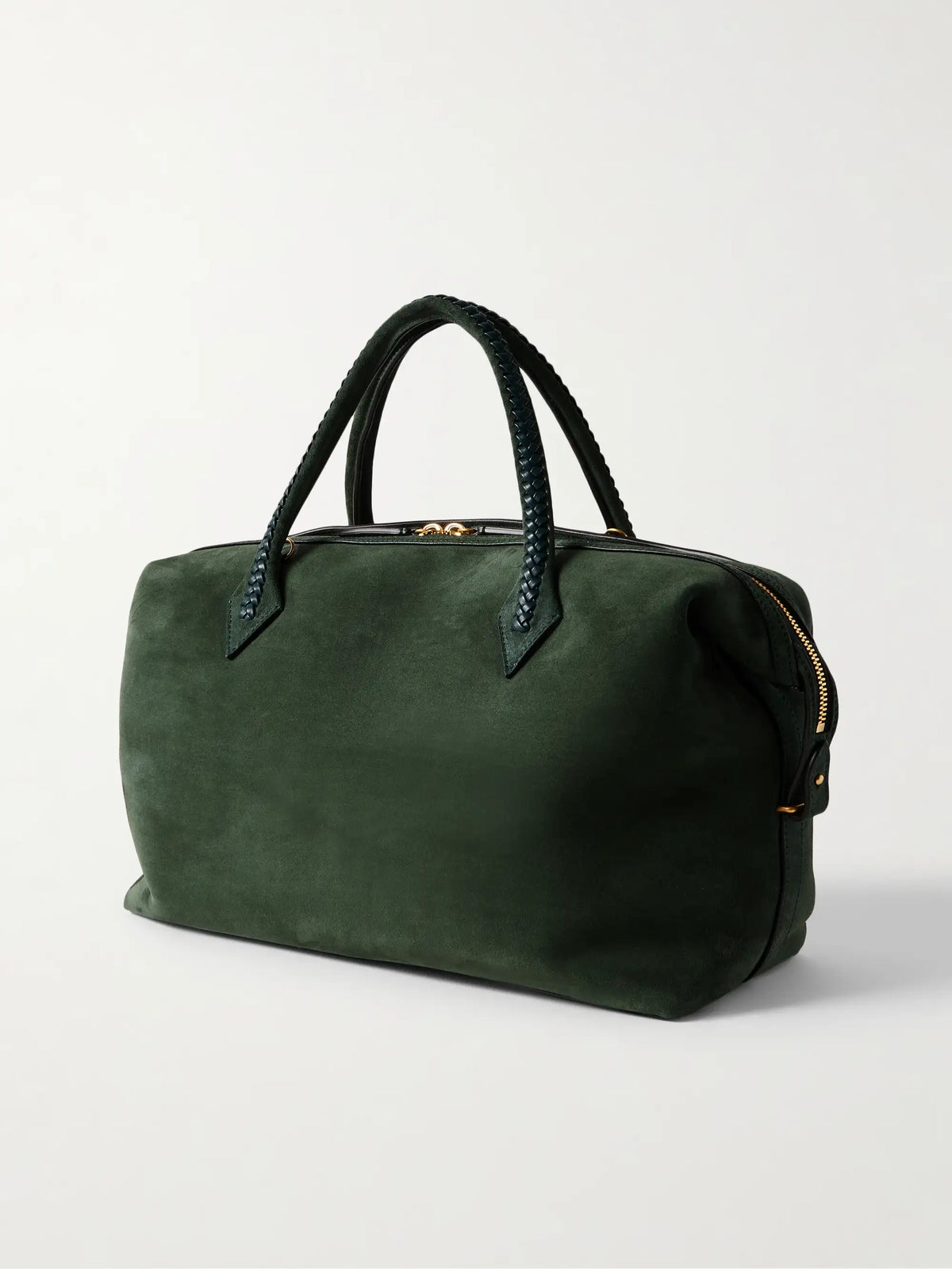 Vérité City Medium Braided Leather-trimmed Suede Tote