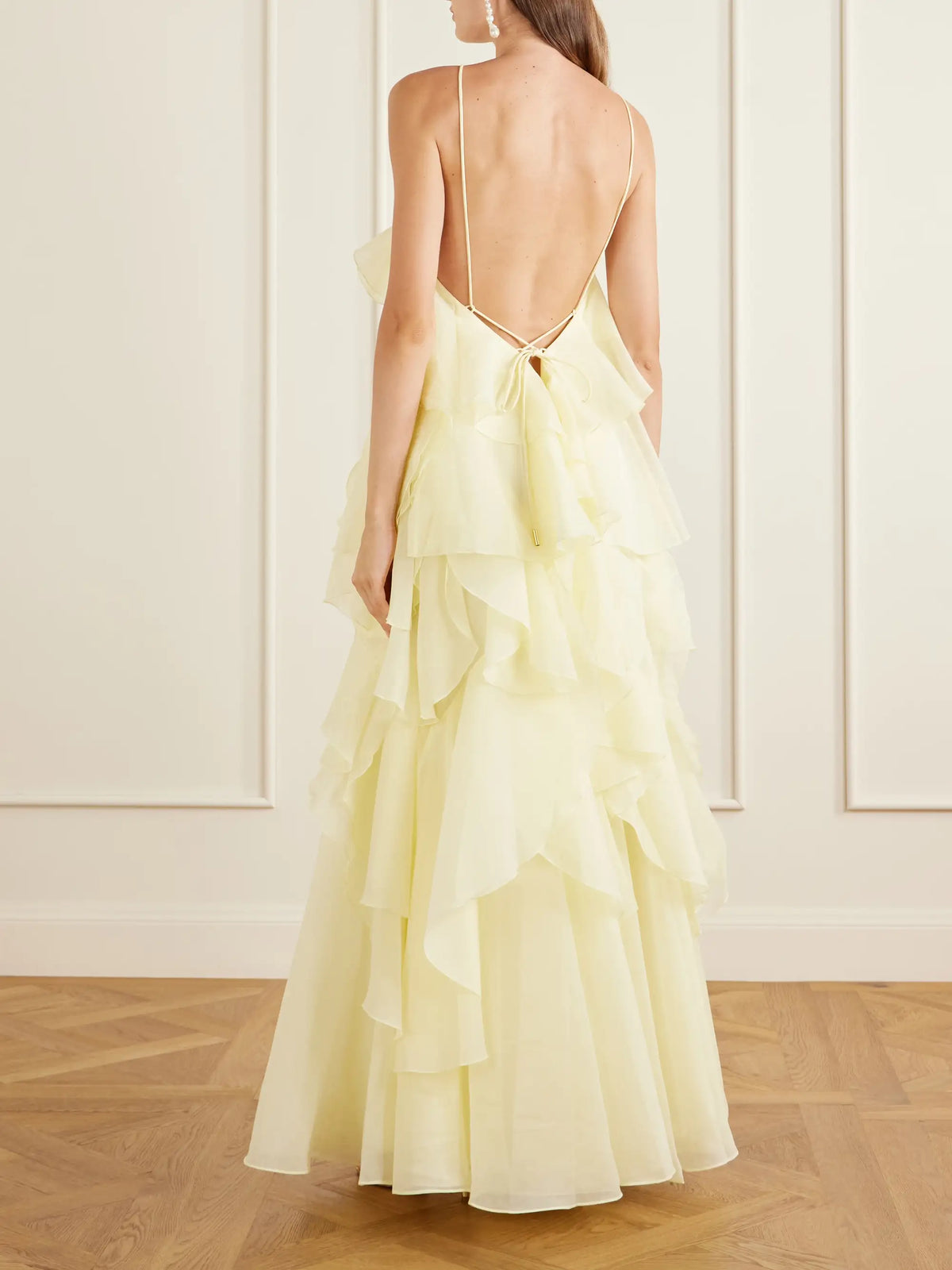 Aje Pandorea Appliquéd Ruffled Organza Gown