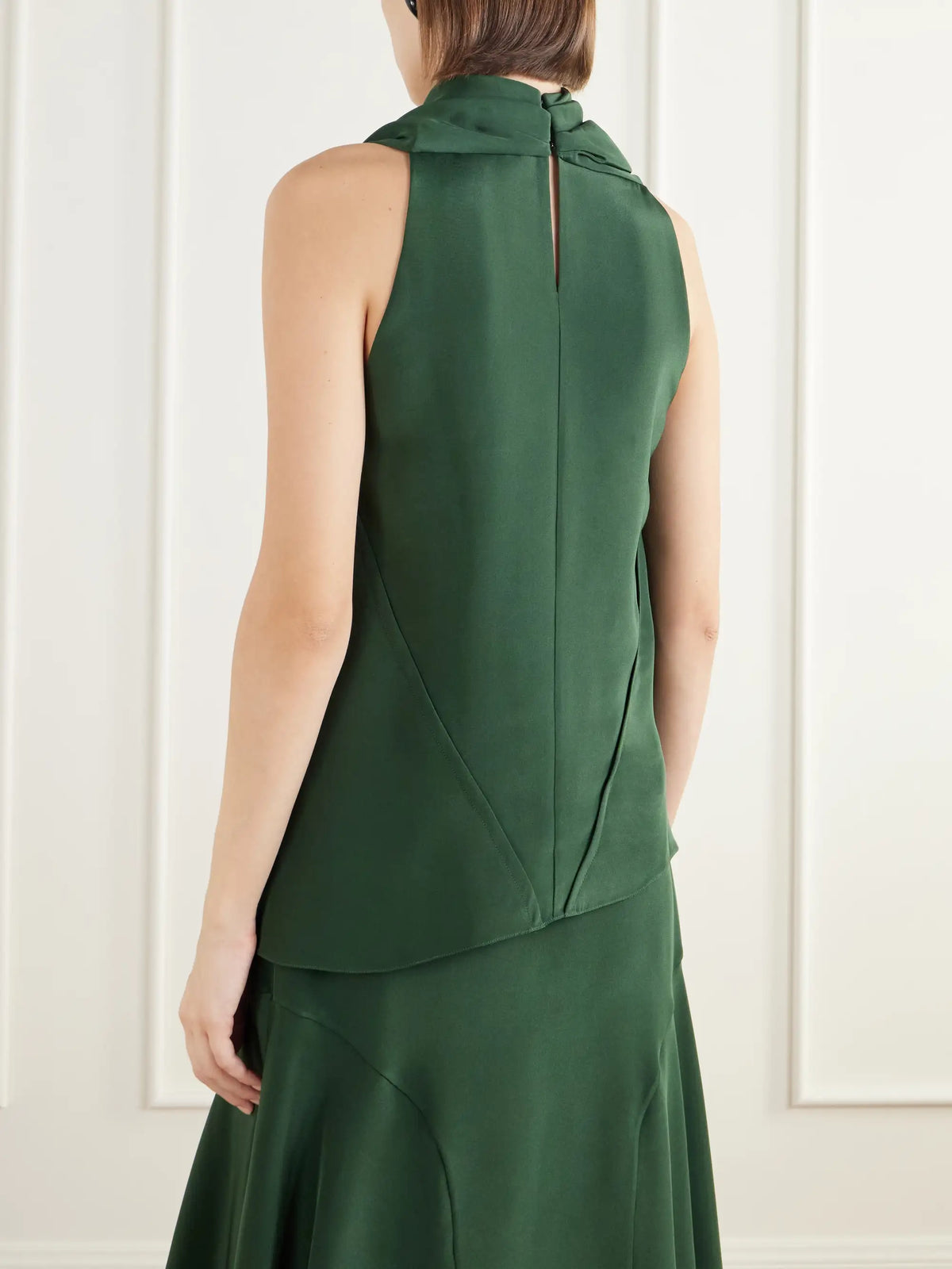 Altuzarra Sleary Gathered Draped Silk-satin Top