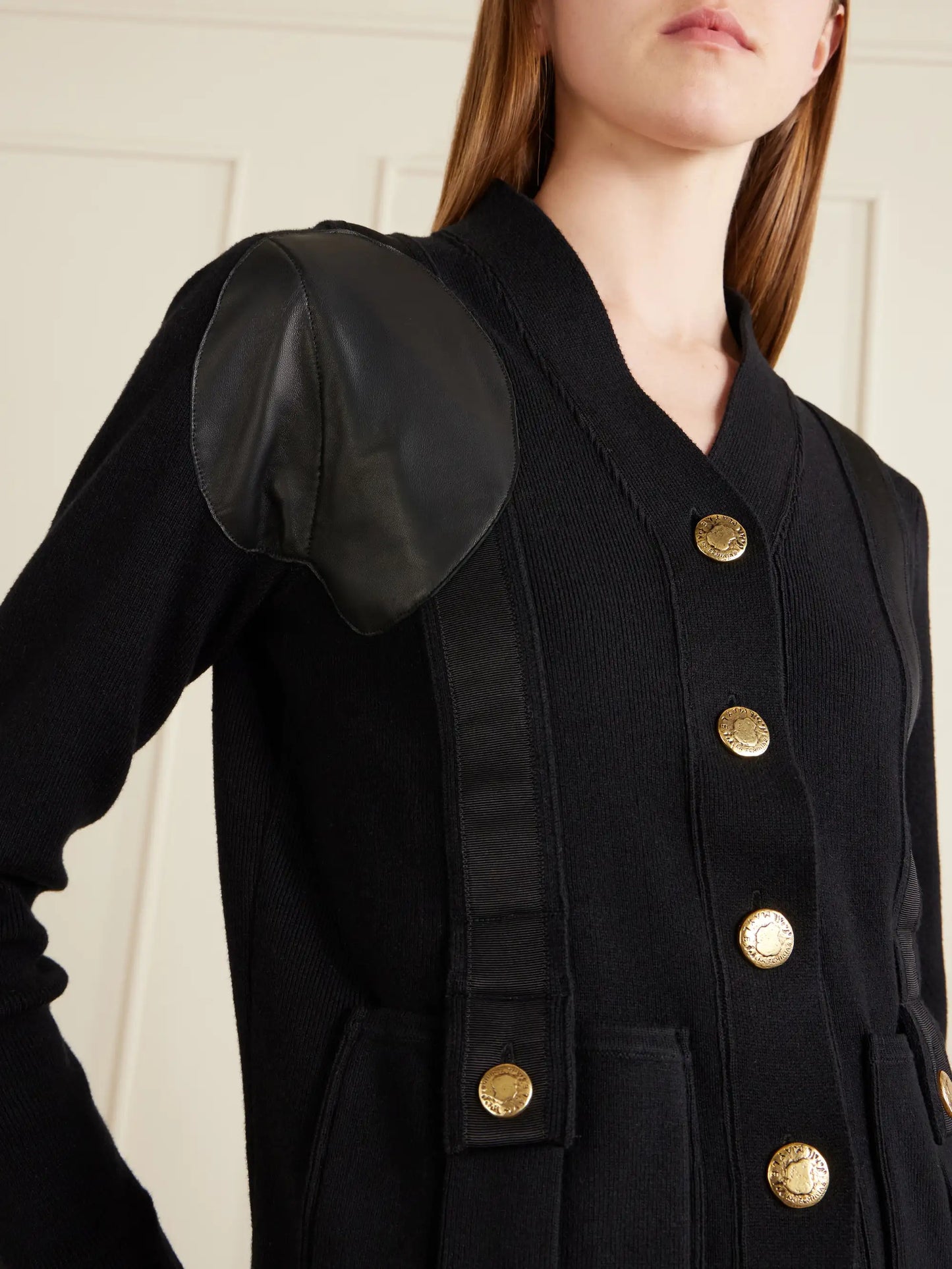 Yates Grosgrain And Leather Trimmed Wool And Cotton-blend Cardigan