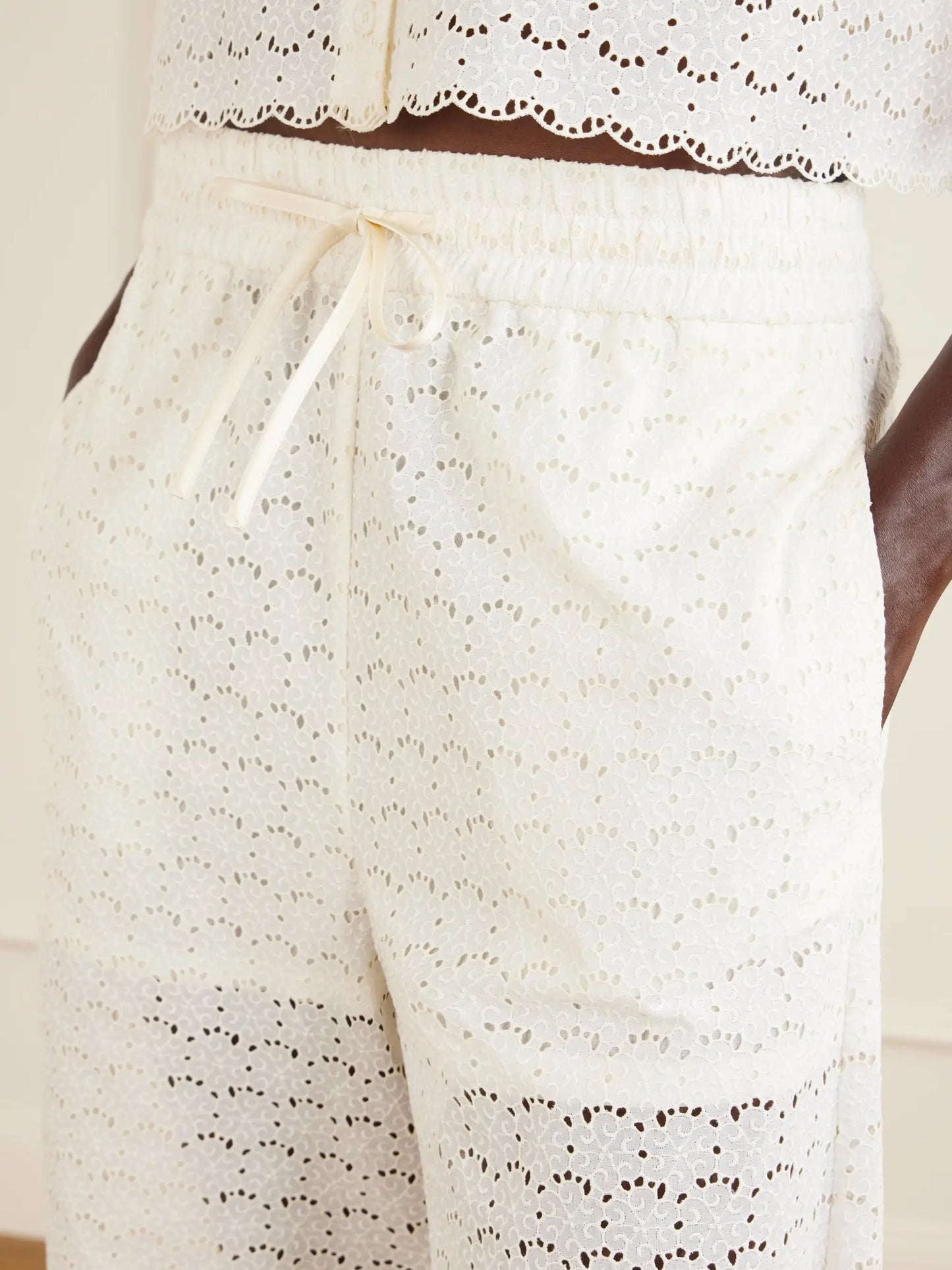 Mossi Broderie Anglaise Cotton Straight-leg Pants