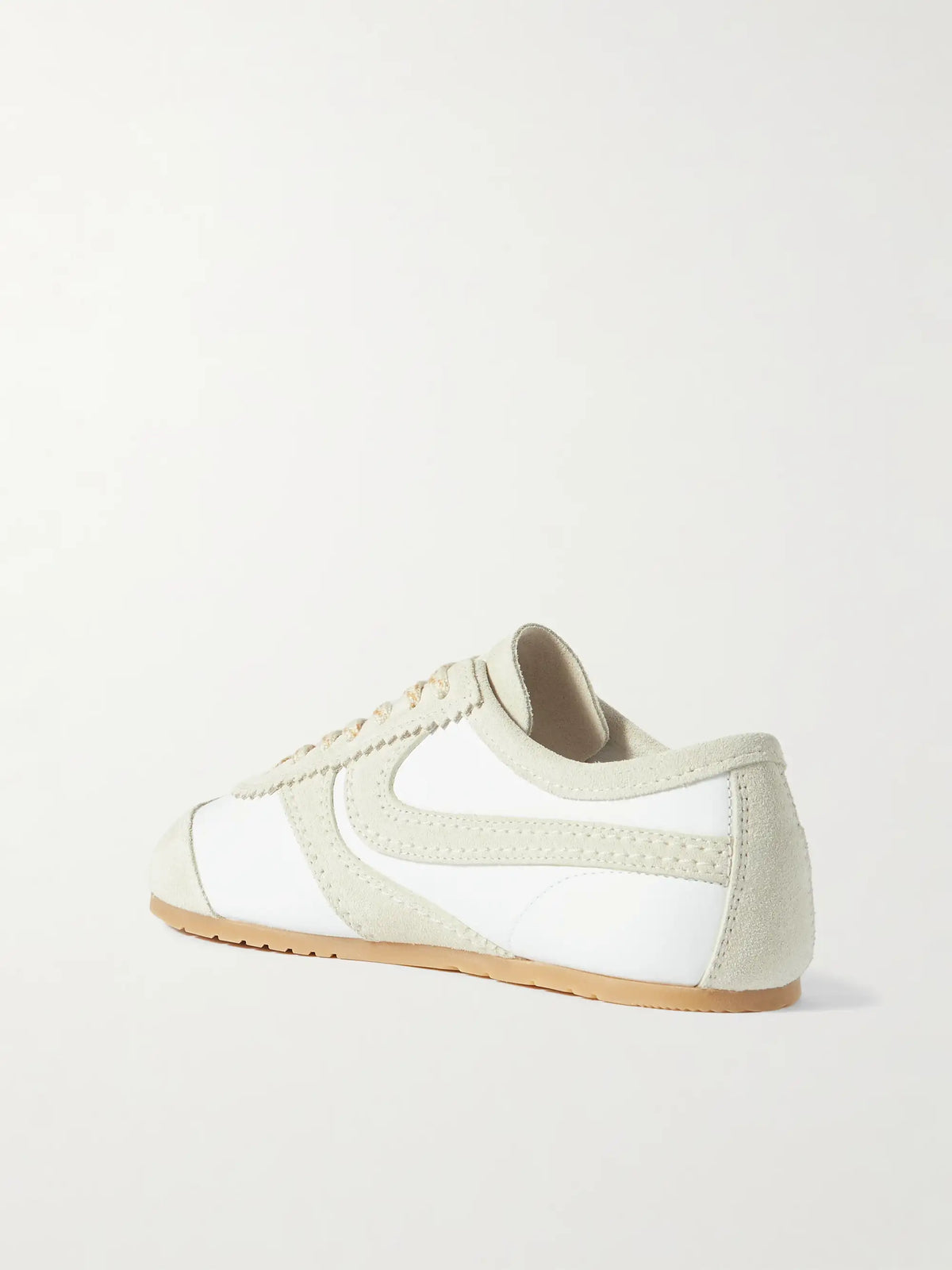 Suede-trimmed Leather Sneakers