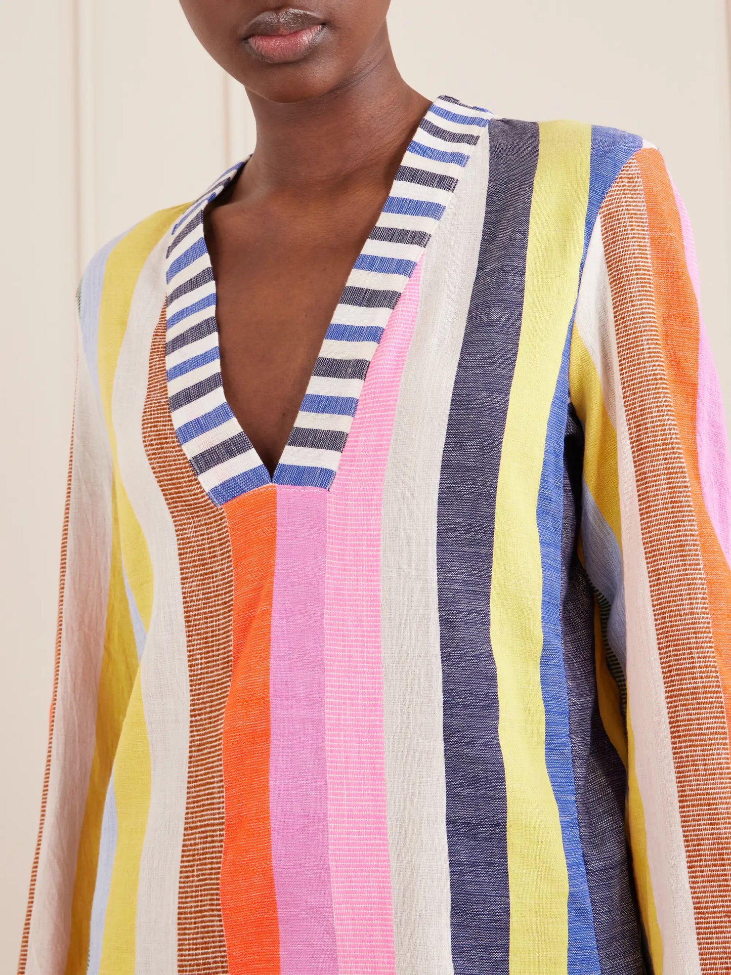 Raey Striped Cotton-blend Mini Dress