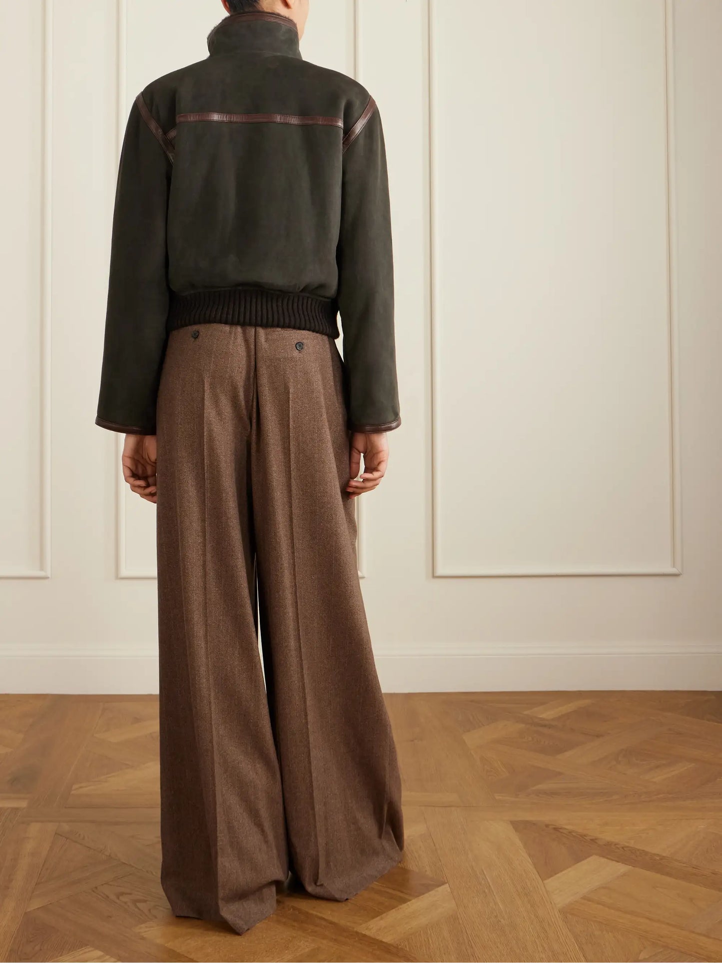 Jekel Leather-trimmed Shearling-lined Suede Jacket