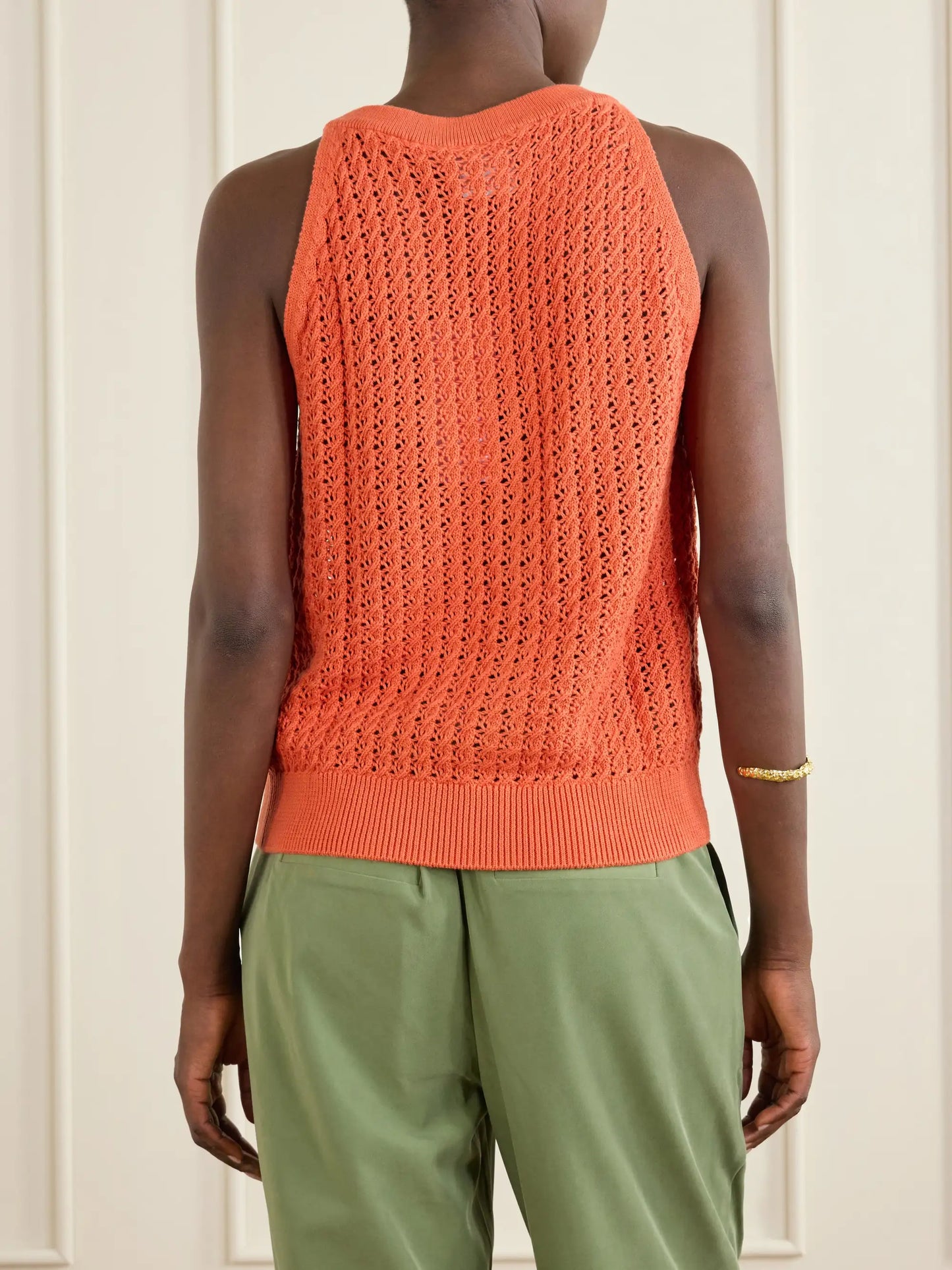 Alessia Crochet-knit Cotton Top