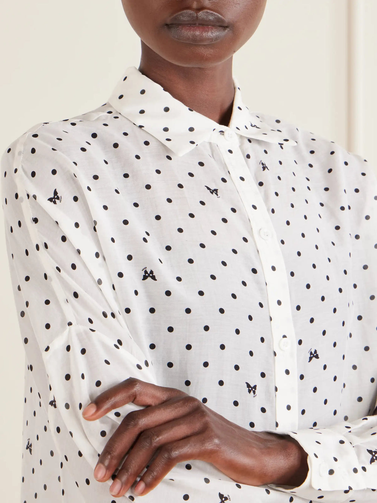 de Montparnasse Kiki Polka-dot Cotton And Silk-blend Shirt