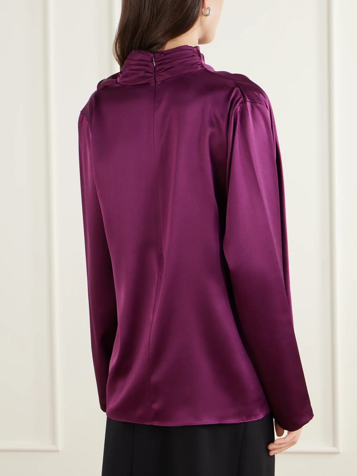 Heirlome Sybil Draped Silk-satin Blouse