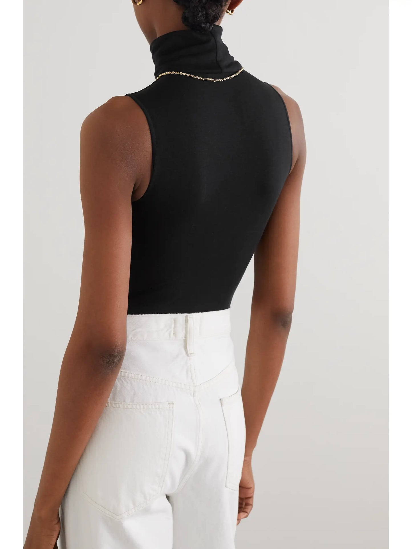 Stretch Modal-blend Turtleneck Thong Bodysuit