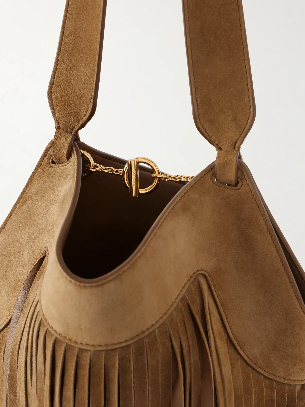 Lotus Fringed Leather Tote