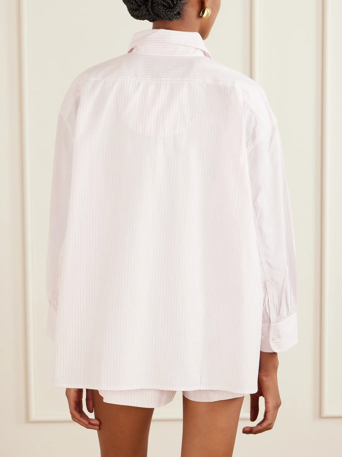 Suzie Kondi Kappa Logo-embroidered Striped Cotton-poplin Shirt