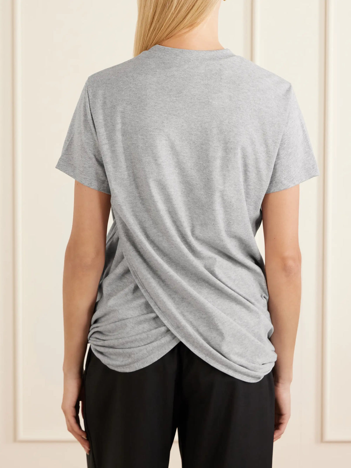 LOEWE Anagram-embroidered Draped Cotton-jersey T-shirt