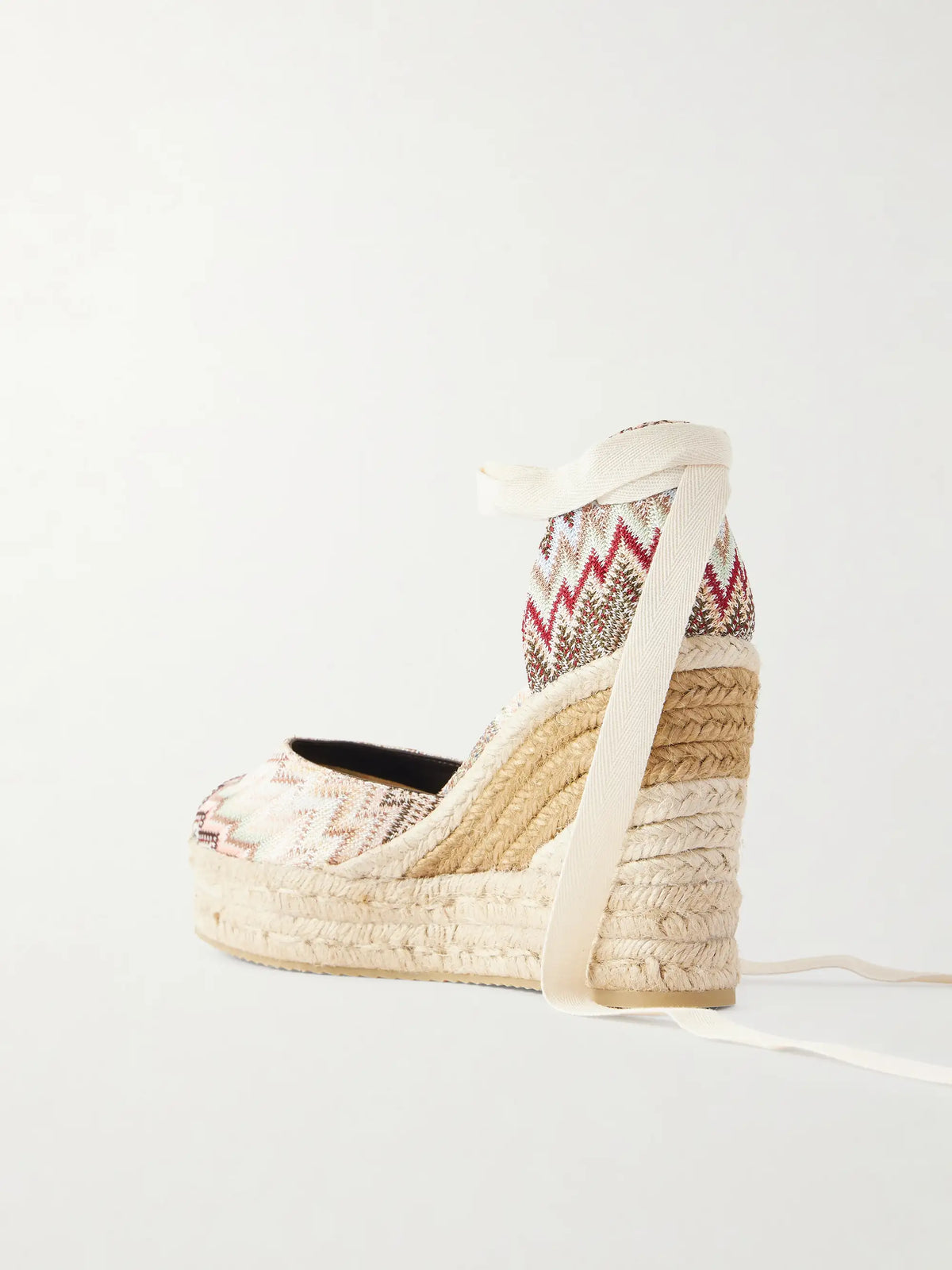 Eva 80 Striped Woven Wedge Sandals