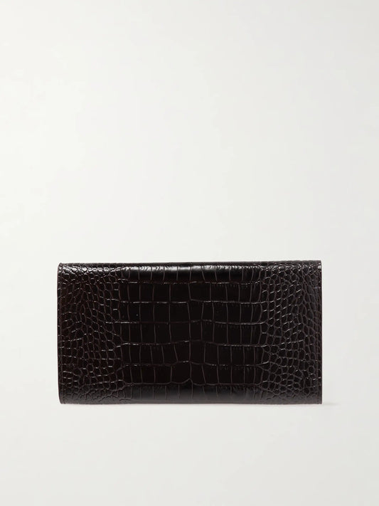 Smythson Marshall Croc-effect Leather Travel Wallet